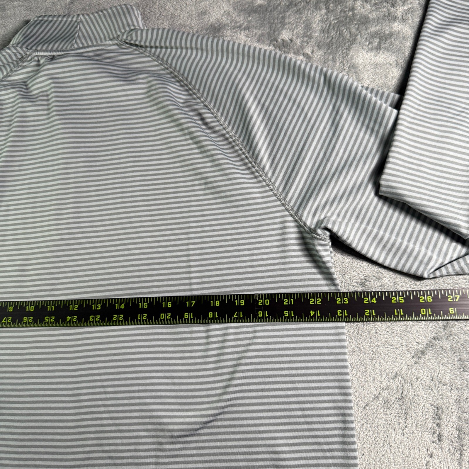Southern Tide Striped Performance North Stone CC 1/4 Zip Pullover Mens Lrg