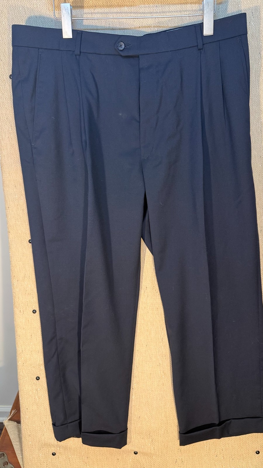 Ballin Pants BOGO 36×27 Brown Super 120s Wool Dress Slacks LOT OF 2 Pleated Cuff