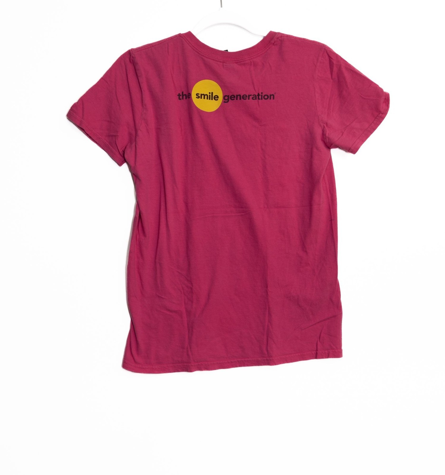 Anvil Pink Smile Generation Graphic Tee Size S Womens Short Sleeve Cotton