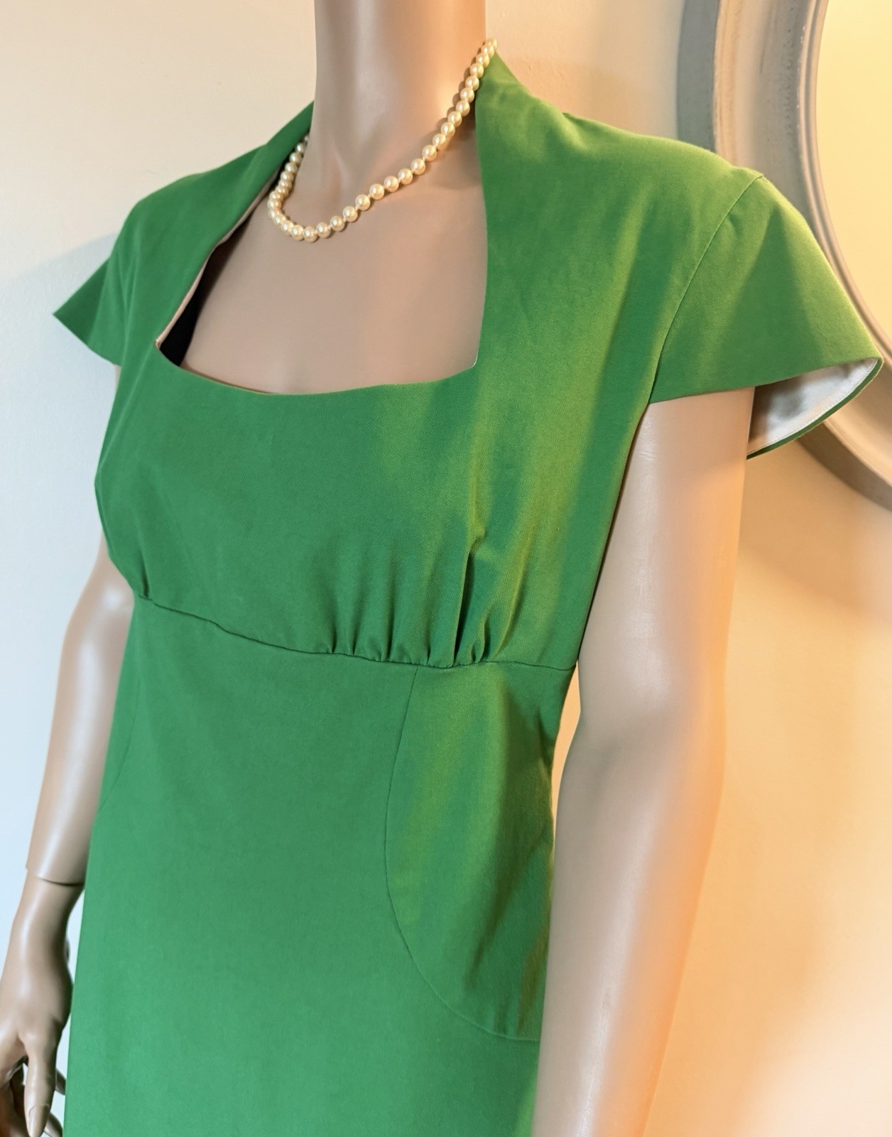 Anya Ponorovskaya Form Fitting 50s Rockabilly Pin-up Style Dress Size 14 Green