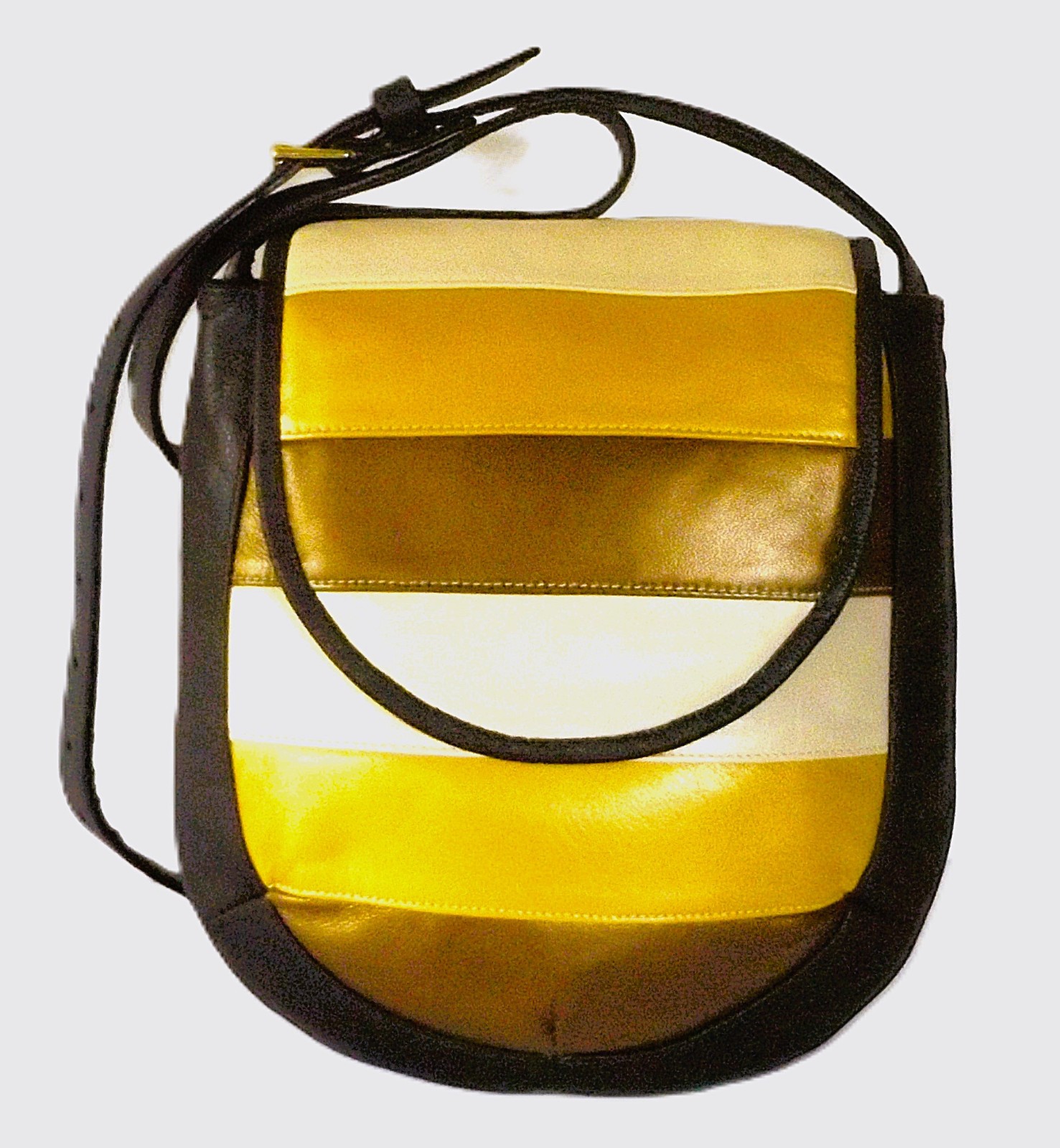 DESIGNER HANDBAG CROSSBODY BAG GENIUNE MULTI LAMBSKIN AND COWHIDE COMPARTMENTS