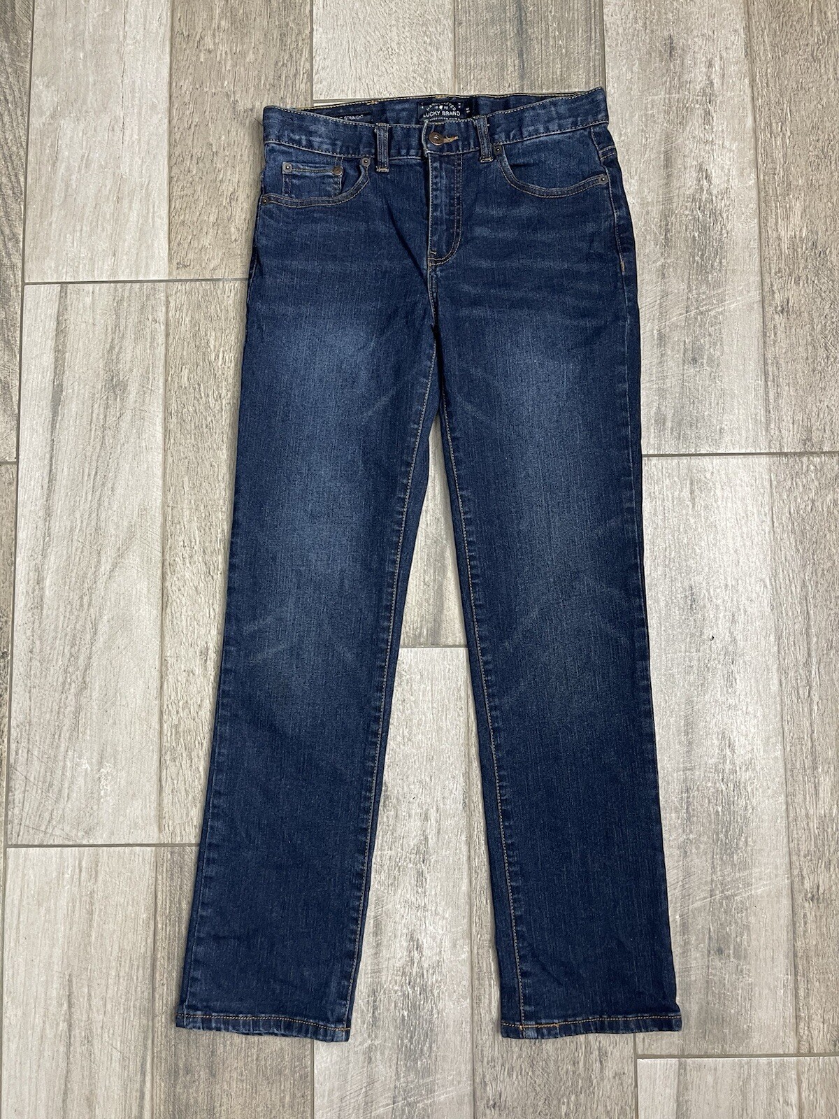 Lucky Brand Classic Straight Leg Stretch Jeans Womens Sz 14 Mid Rise Blue 28X28