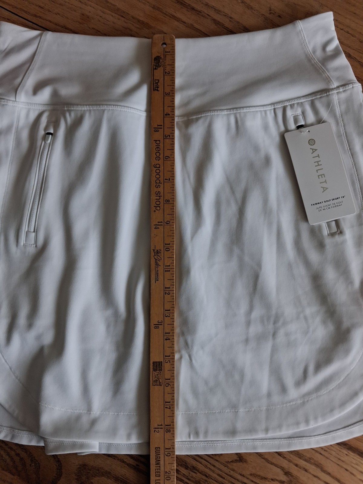 NWT Athleta Fairway Golf Skort 18” Built-in Shorts White Womens Sz L