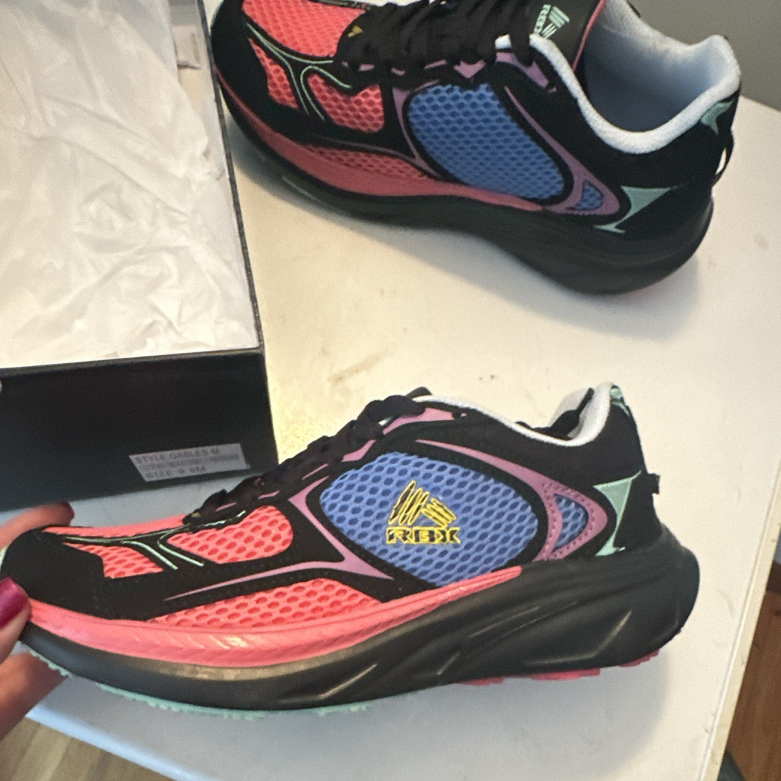 RBX Women’s Athletic Sneaker Lace-Up Low Top Mesh Upper Multicolor Rubber