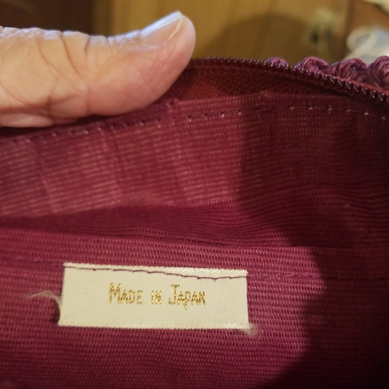 Mauve Polyester Clutch Purse 12″× 7 1/2″ Made In Japan