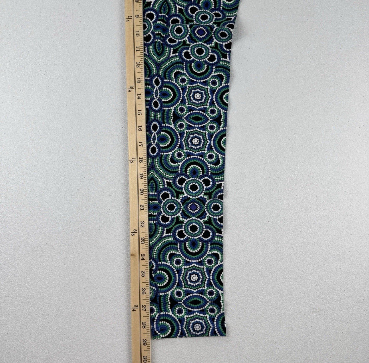 Hue Cotton Leggings Womens Size M Blue Green Colorful All Over Mosaic New