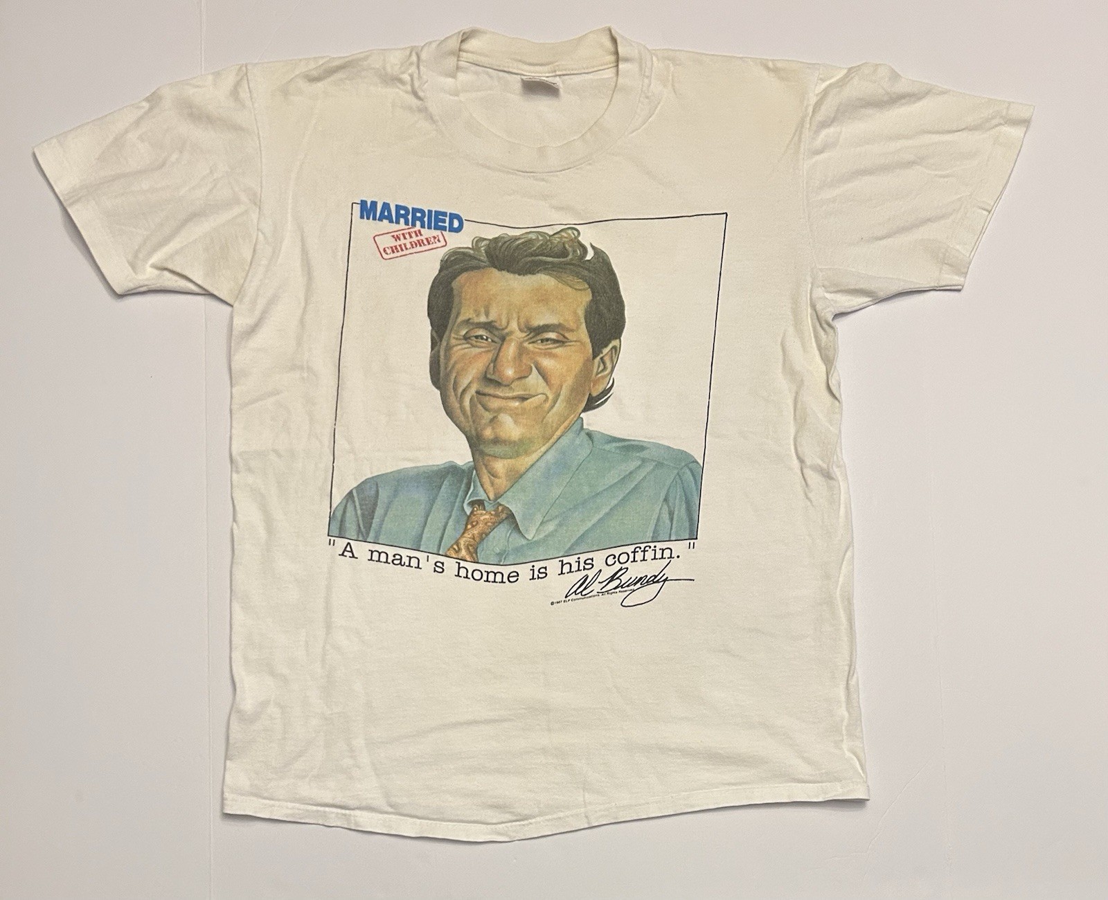 Vintage 80s Al Bundy Married With Children A Man’s Home is His Coffin T-Shirt L