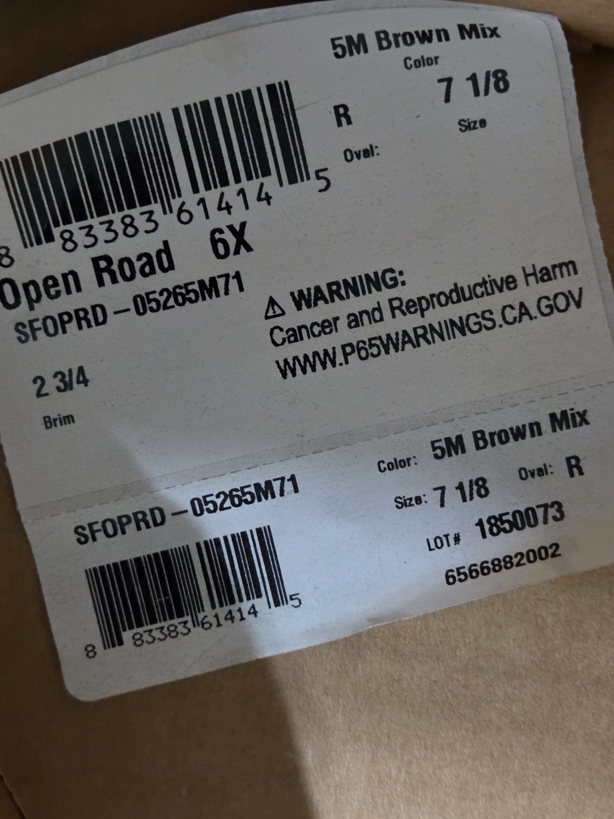 Stetson Open Road 6X Fur Felt Hat 7 1/8 Brown Mix Western Cowboy w Box USA