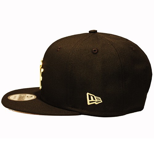 New Era New York Yankees Snapback Hat Match Air Jordan 1 Black Metallic Gold