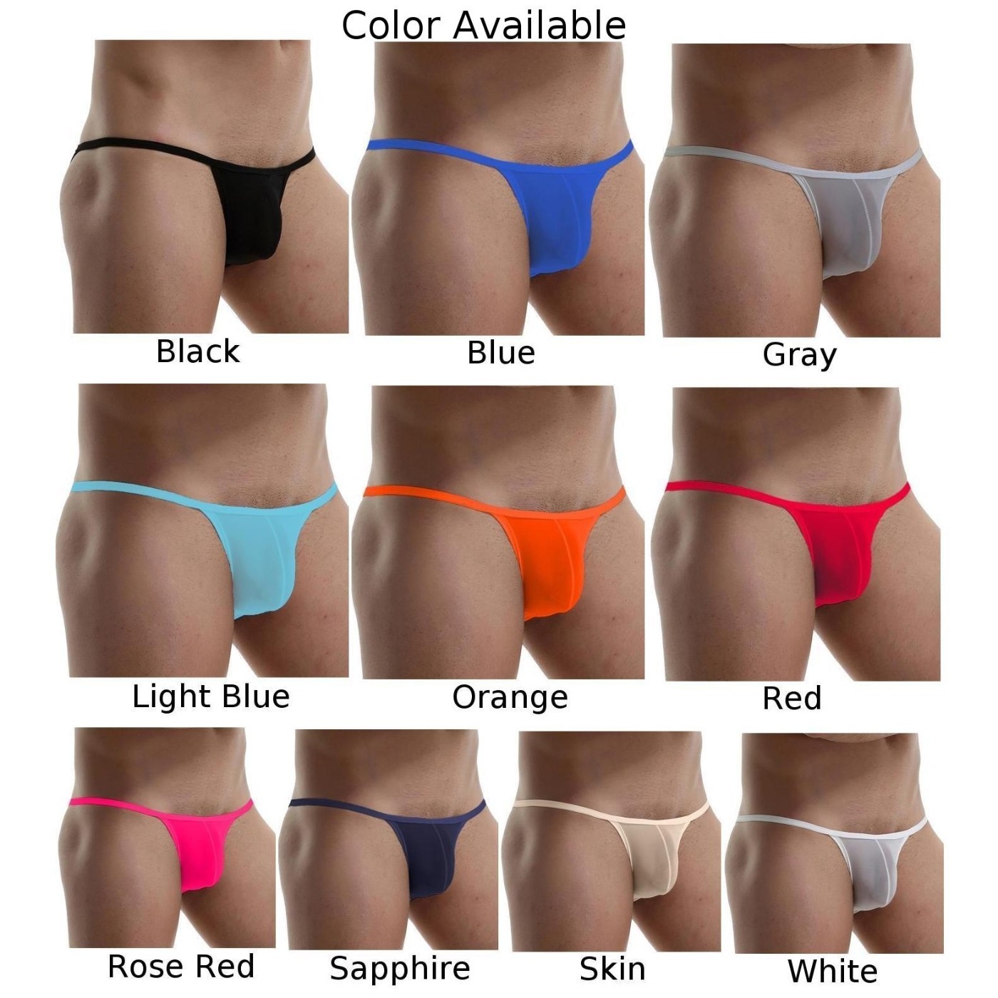Comfortable Men’s Nylon Ice Silk Low rise Bikini Panties Briefs Underwear