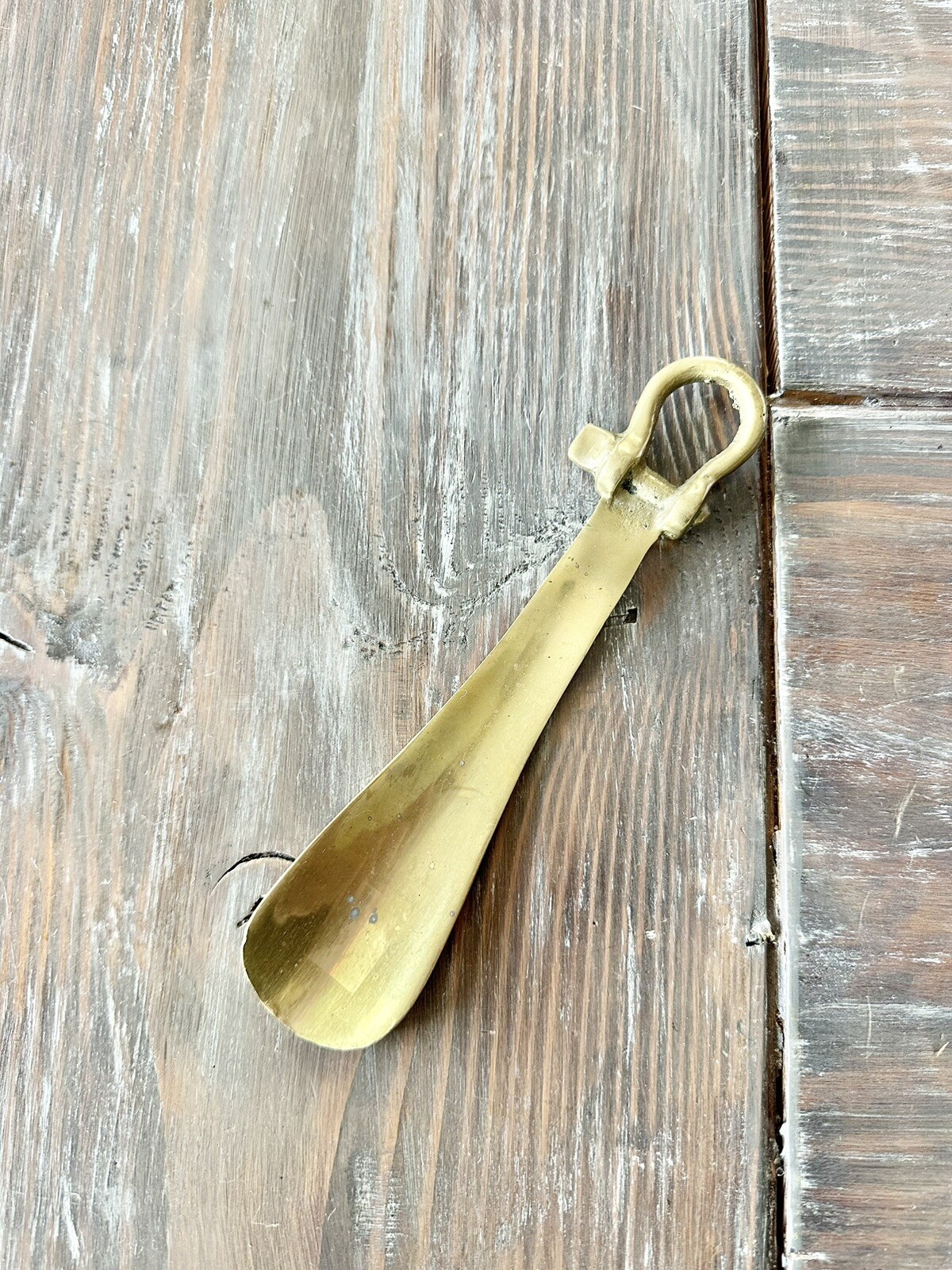 Antique Solid Brass Shoehorn 7.75”