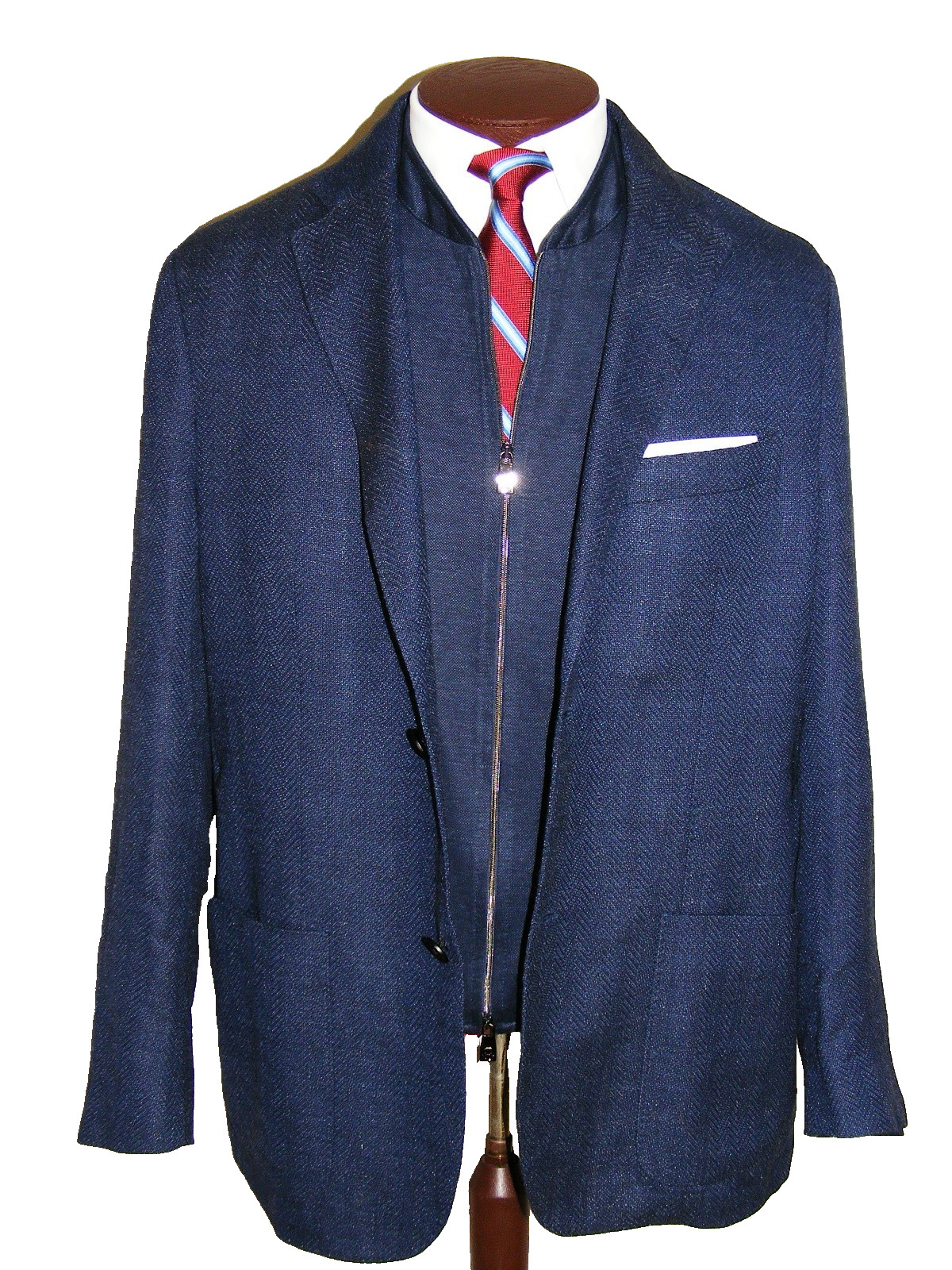MEN 44R TAILORED SLIM FIT CORNELIANI ID ITALY IDENTITY ZIP BIB SPORTCOAT JACKET