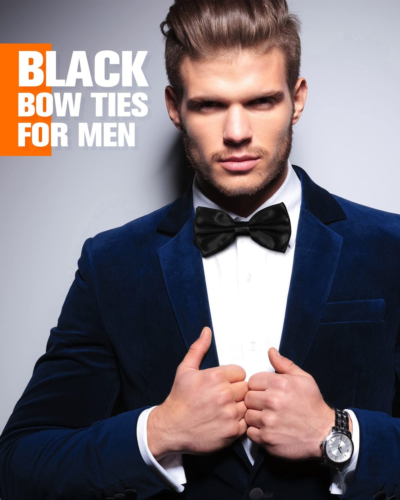 Hercicy 20 Pieces Bow Ties for Men, Formal Satin Solid Tuxedo Adjustable Leng…