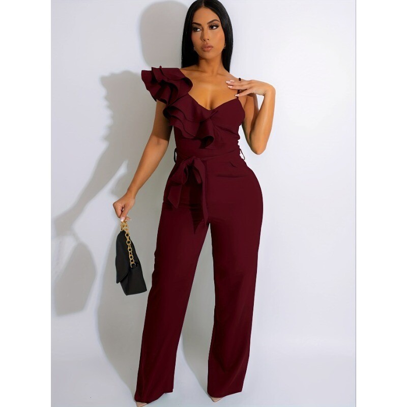 Womens Sleeveless V-Neck One Piece Jumpsuits | Romper Wide Leg Pant|Sexy Party
