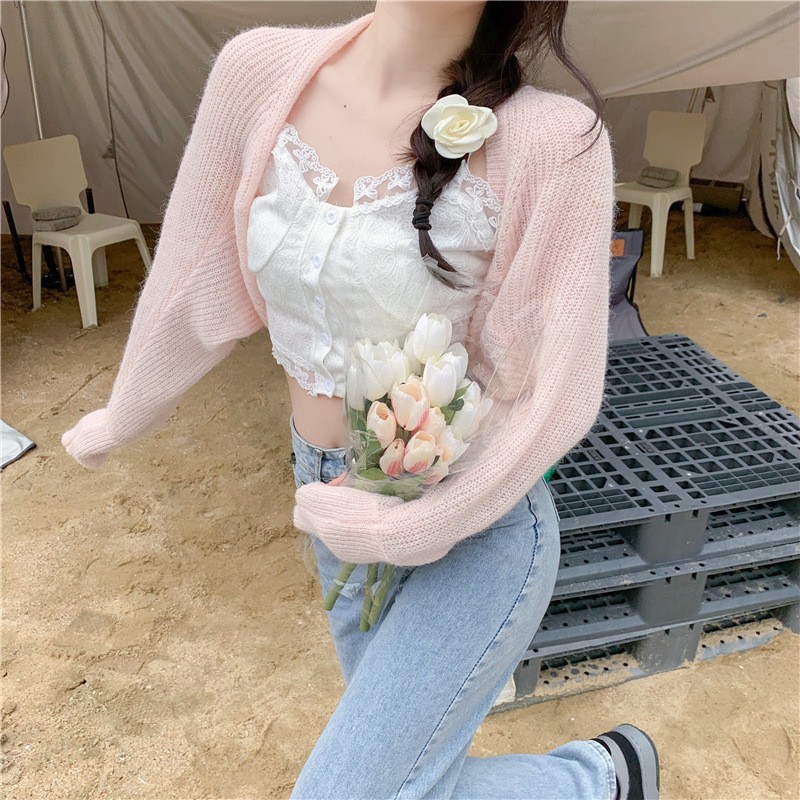 Women’s Summer Open Front Bolero Shrug Long Sleeve Solid Color Sun
