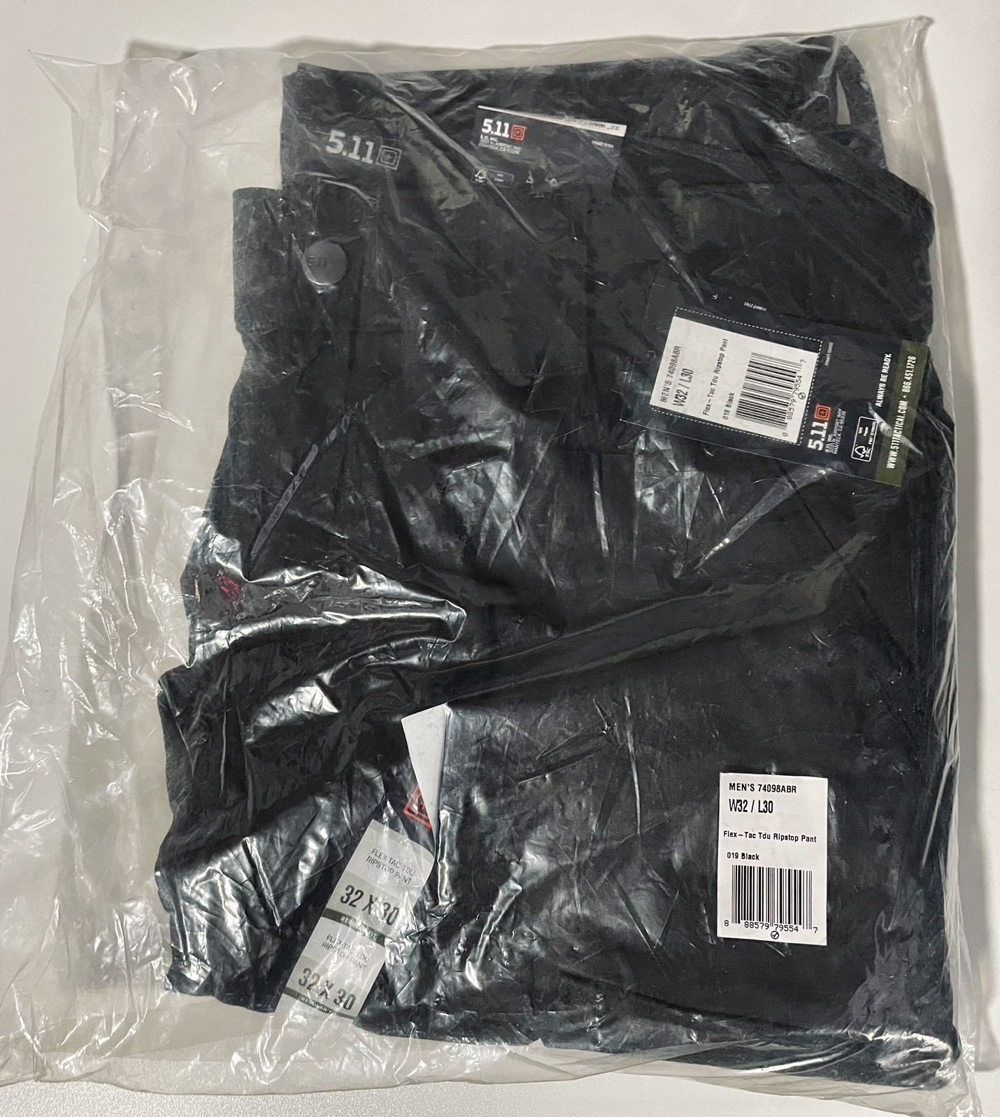 5.11 Tactical TDU Flex-Tac Ripstop Cargo Pants Black Men’s 32 x 30 Regular