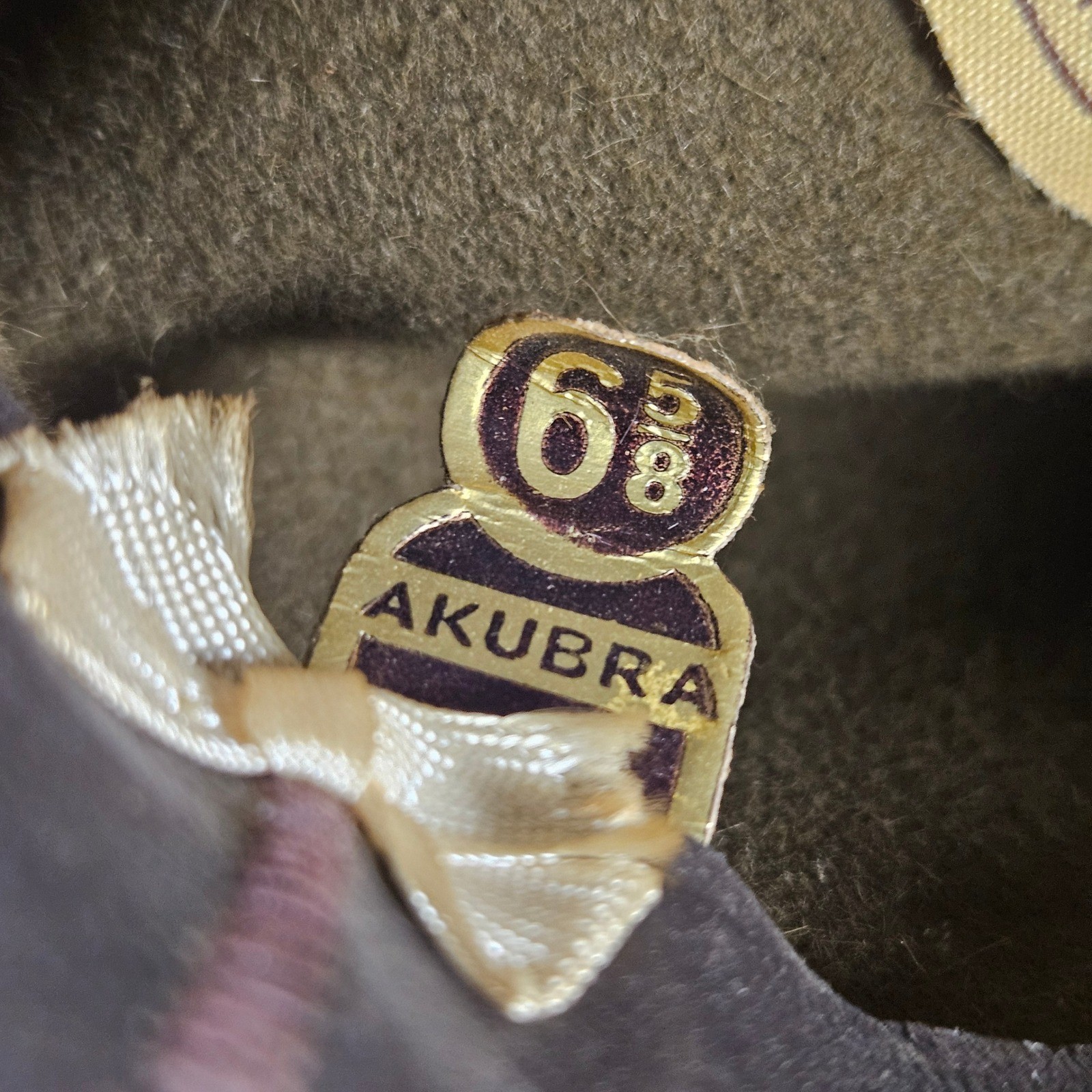 Akubra Australian Army Slouch Hat Military Pure Fur Felt 6 5/8 Puggaree Band