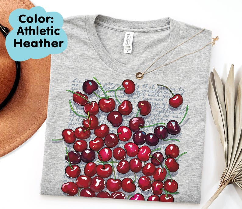 Cherry T-Shirt | Cute Fruit Typography Shirt | Cherished Summer Gift FREESHIP