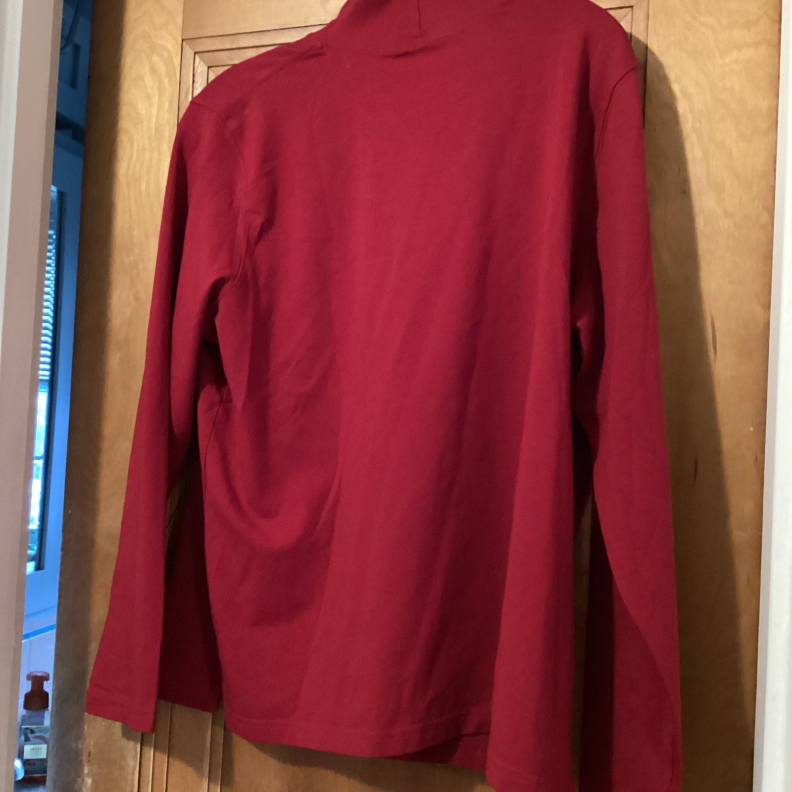 Talbots 1X Petite Mock Turtleneck Cranberry 94% Cotton 6% Spandex