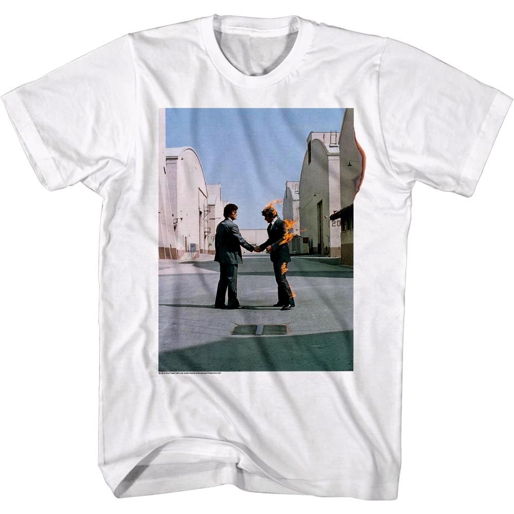 Pink Floyd Wish You Were Here Album Cover Men’s T Shirt Fire Handshake Concert