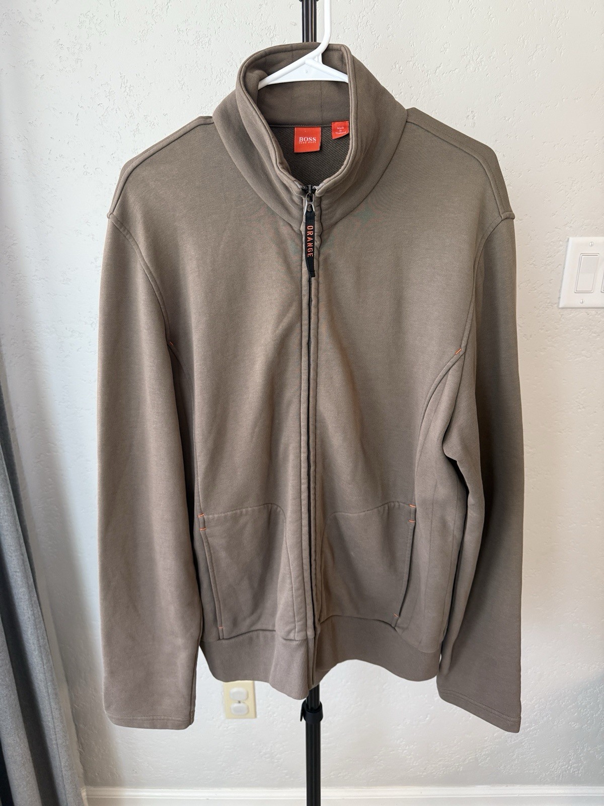 Hugo Boss “Orange” label brown zip-up jacket Sz Xl