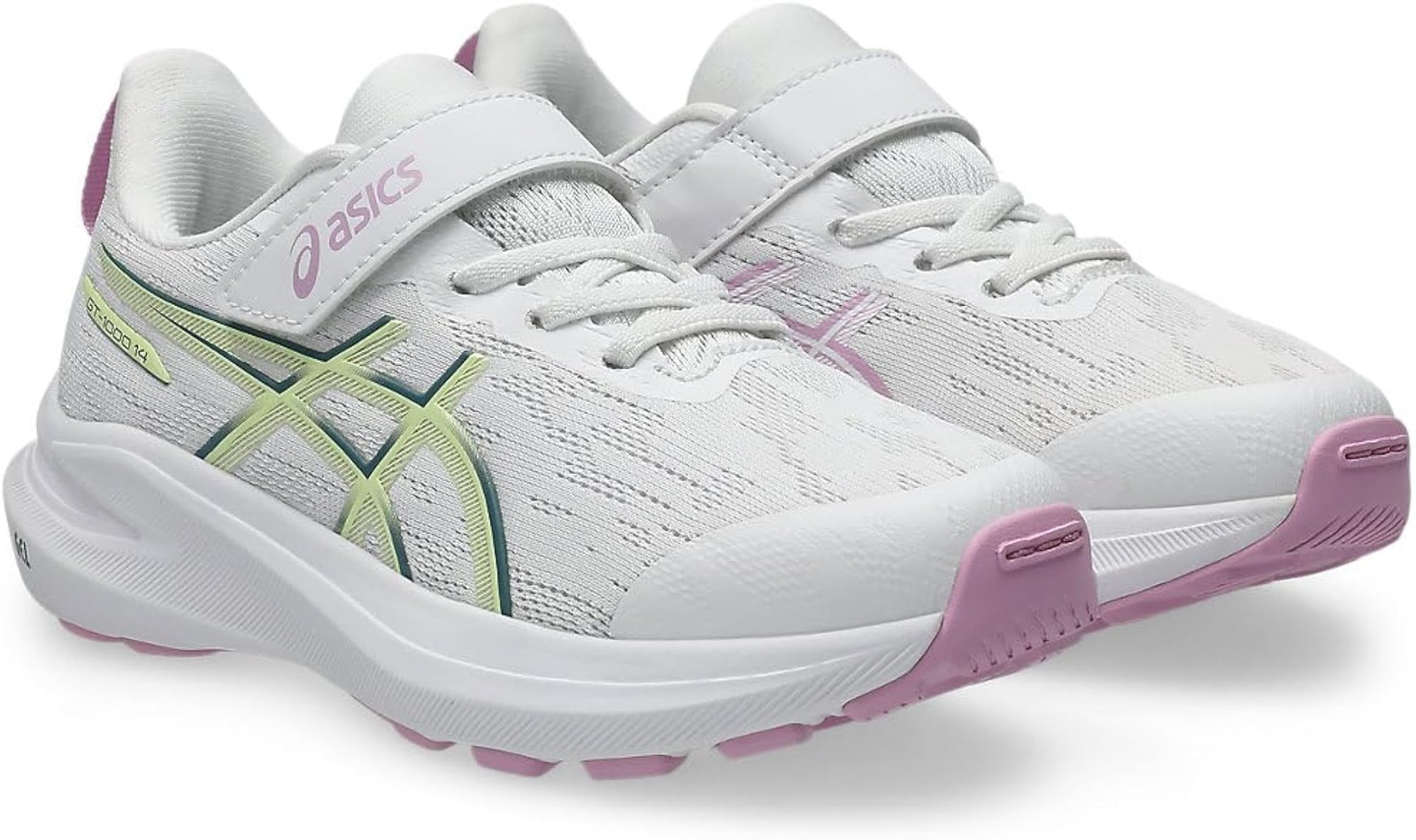 ASICS Unisex-Child Gt-1000 14 Ps – White/Hazy Lilac – 12 Little Kid