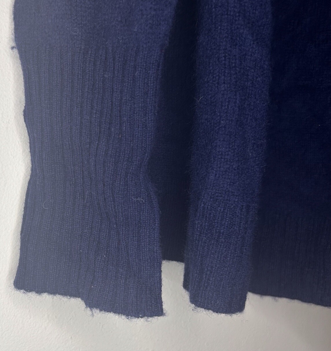Tahari Pure Luxe 100% Cashmere Cardigan Long Sleeve Open Front Sz M Blue