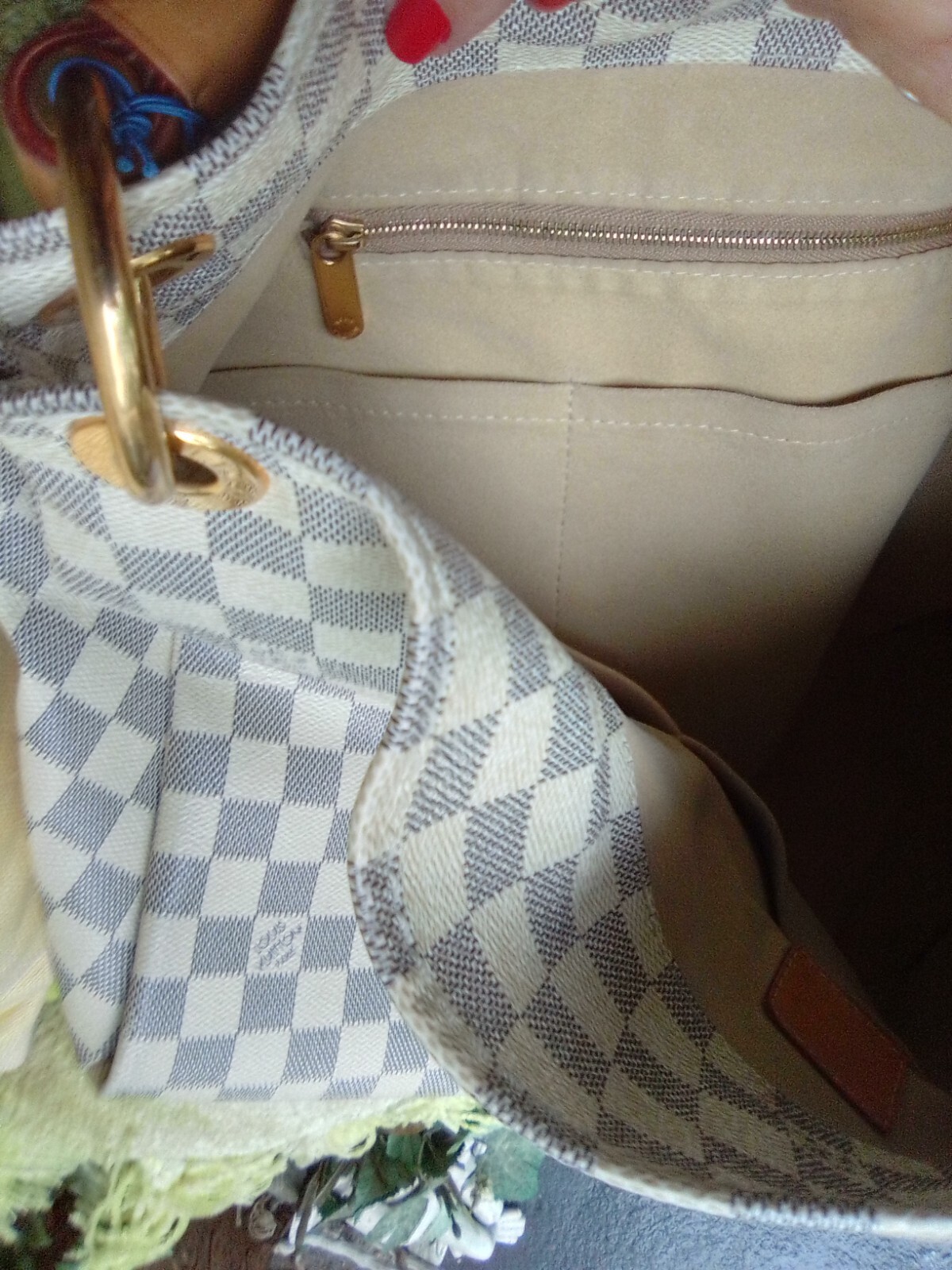 AUTHENTIC LOUIS VUITTON DAMIER AZUR ARTSY MM DUST COVER AUTHENTICATION CARDS