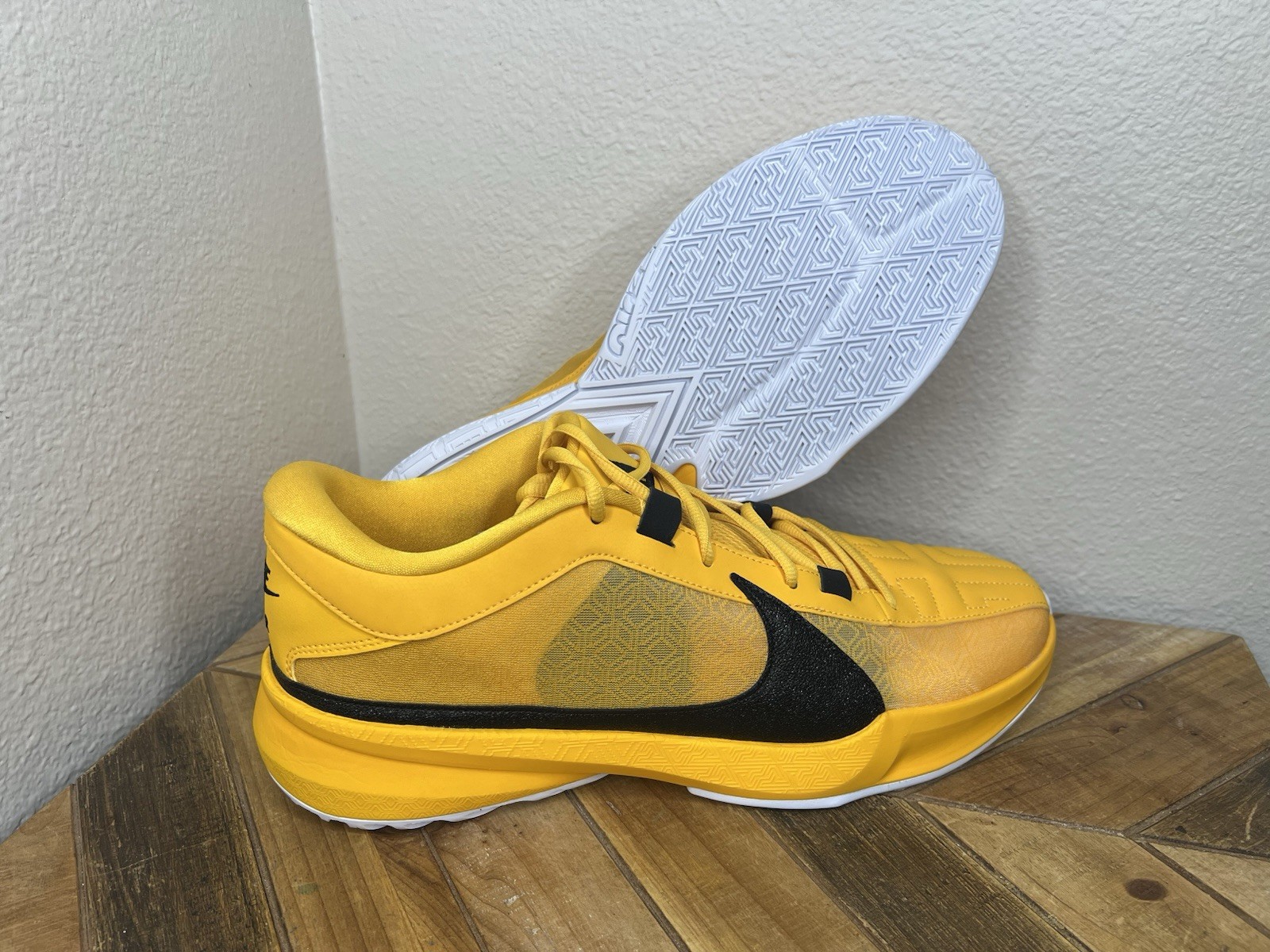Nike Zoom Freak 5 TB University Gold Yellow Black Basketball Shoes Mens Size 14