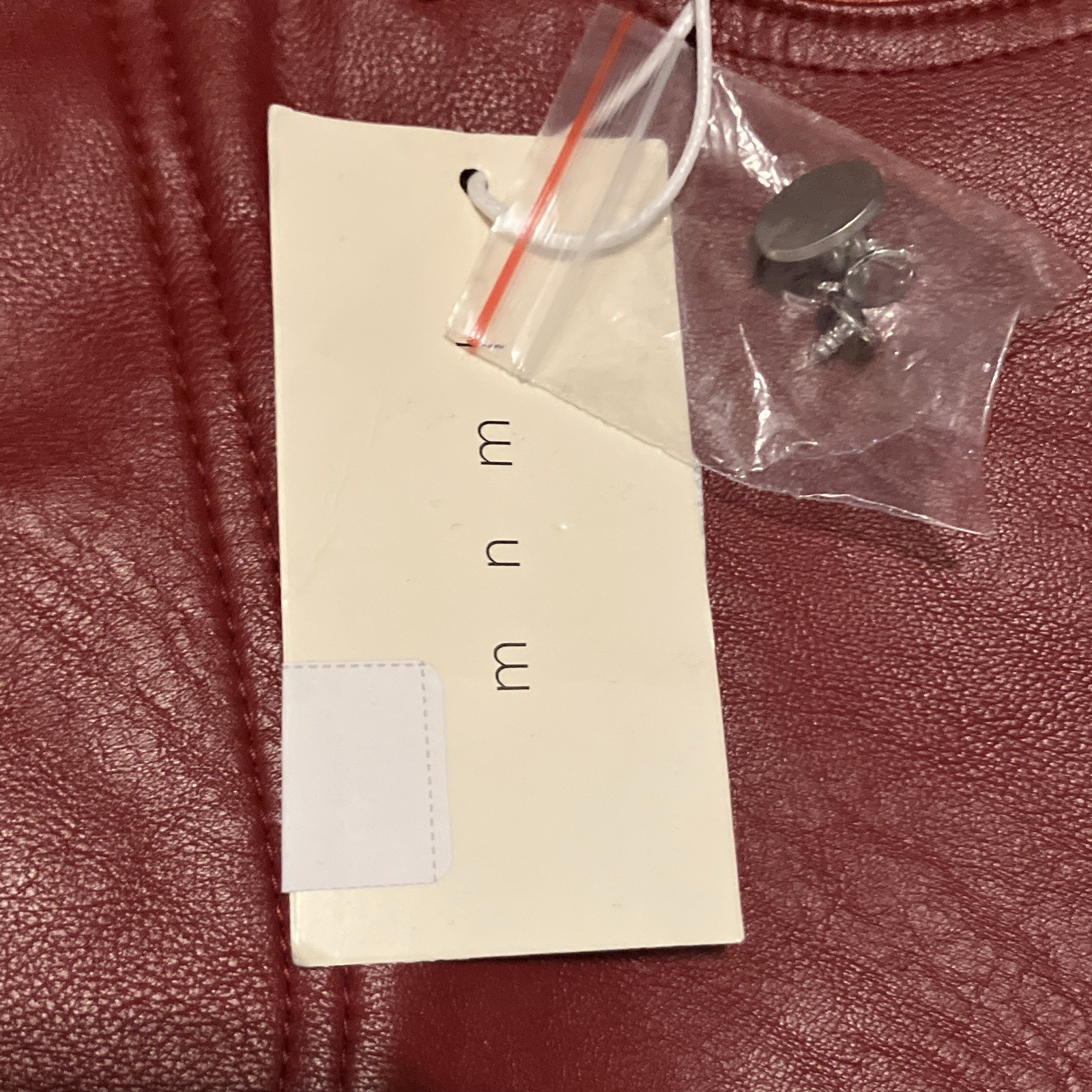 mnml Faux Leather Flared Pants Red/Orange Slim Fit Pockets Size 31