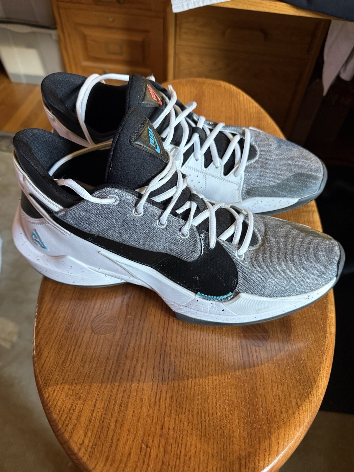 Nike Zoom Freak 2 Men’s Low Top Basketball Sneakers Gray/White/Black Lace-Up