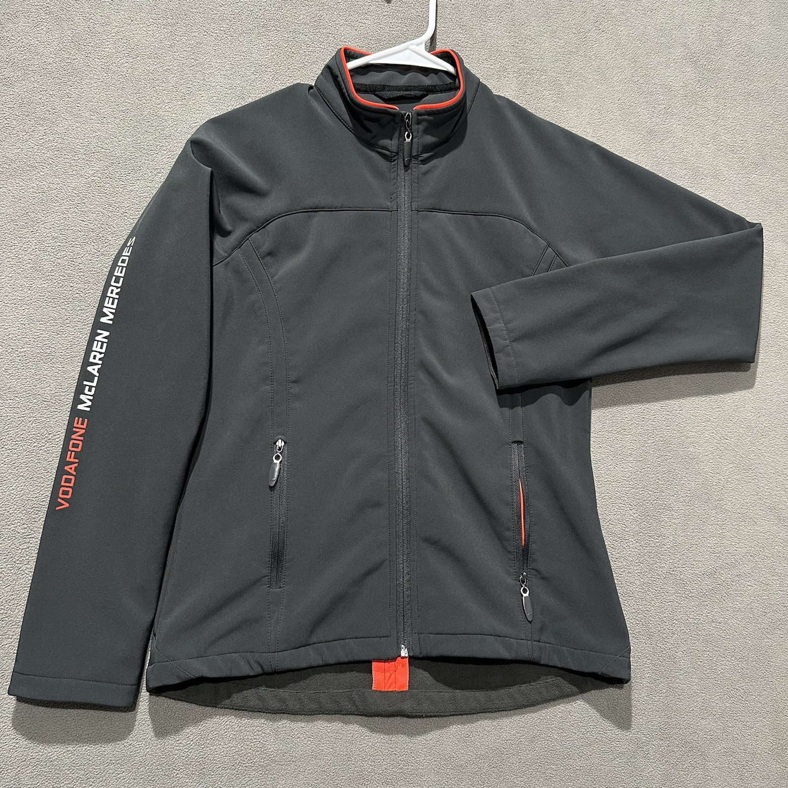 Vodafone McLaren Mercedes Jacket Womens Small Gray Racing Team Full Zip F1 GUC