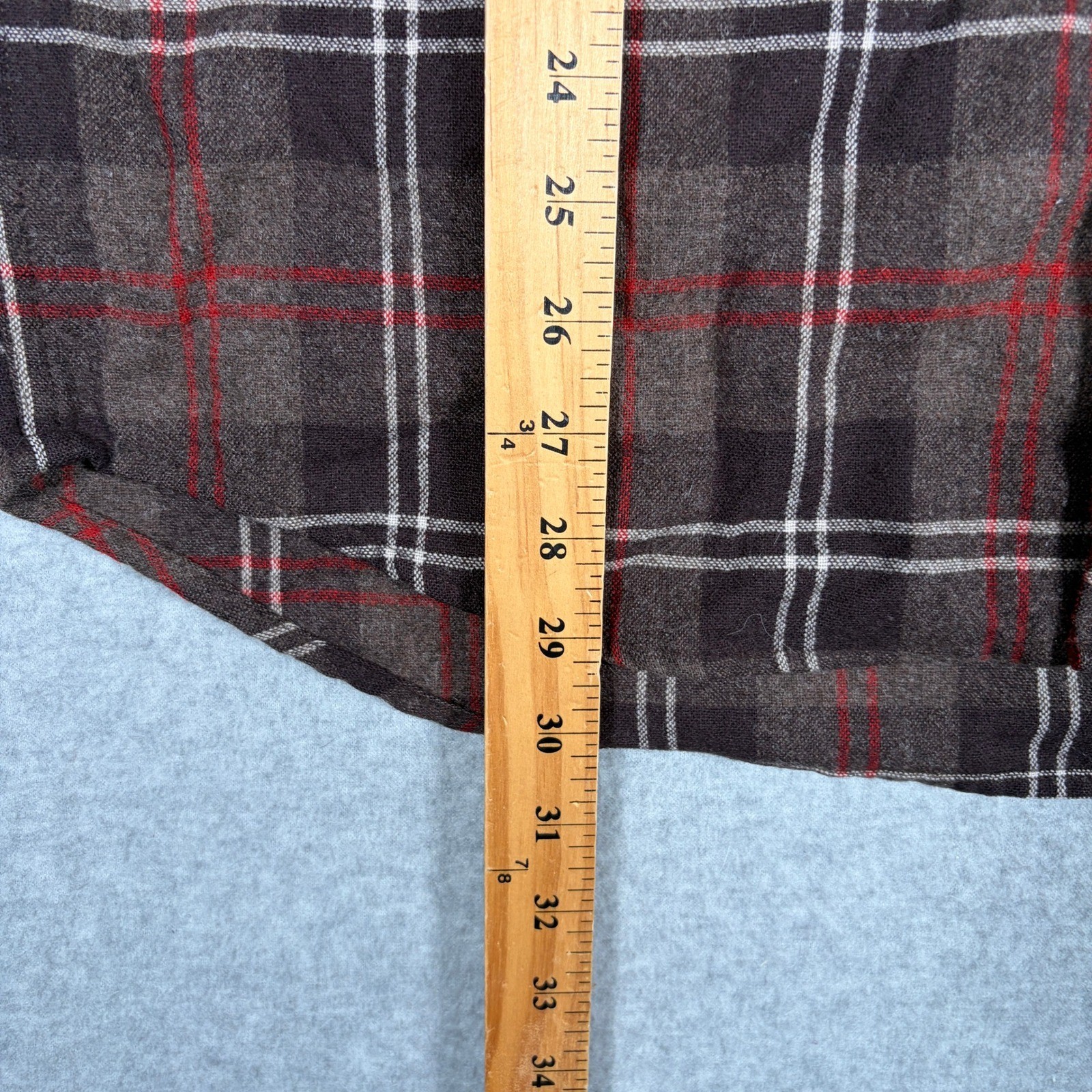Pendleton Lodge Button Up Shirt Mens Medium Tall Brown Plaid Wool Flannel