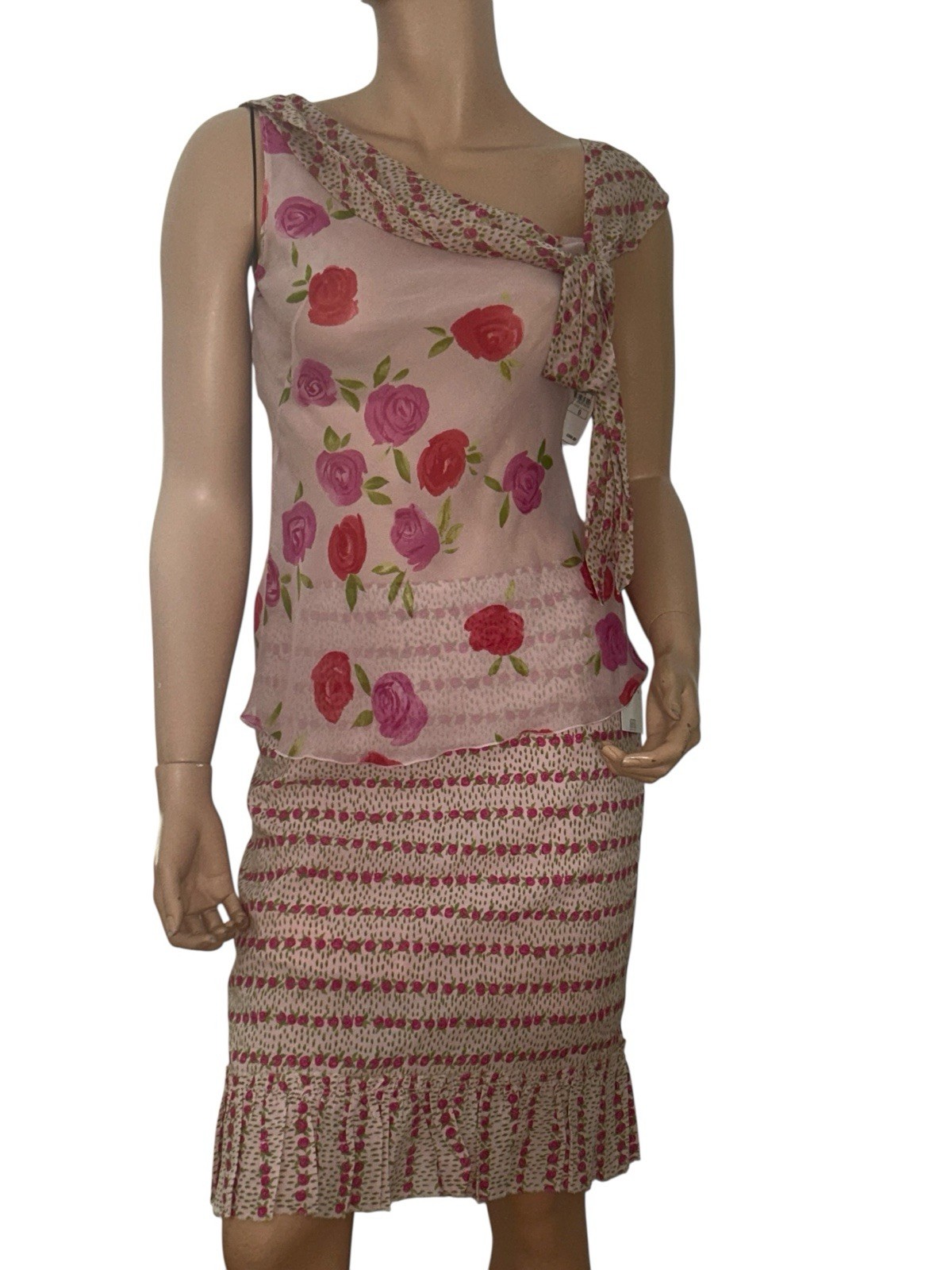 MOSCHINO Cheap & Chic 2-piece Set Skirt And Top Size 6 Floral Nwt