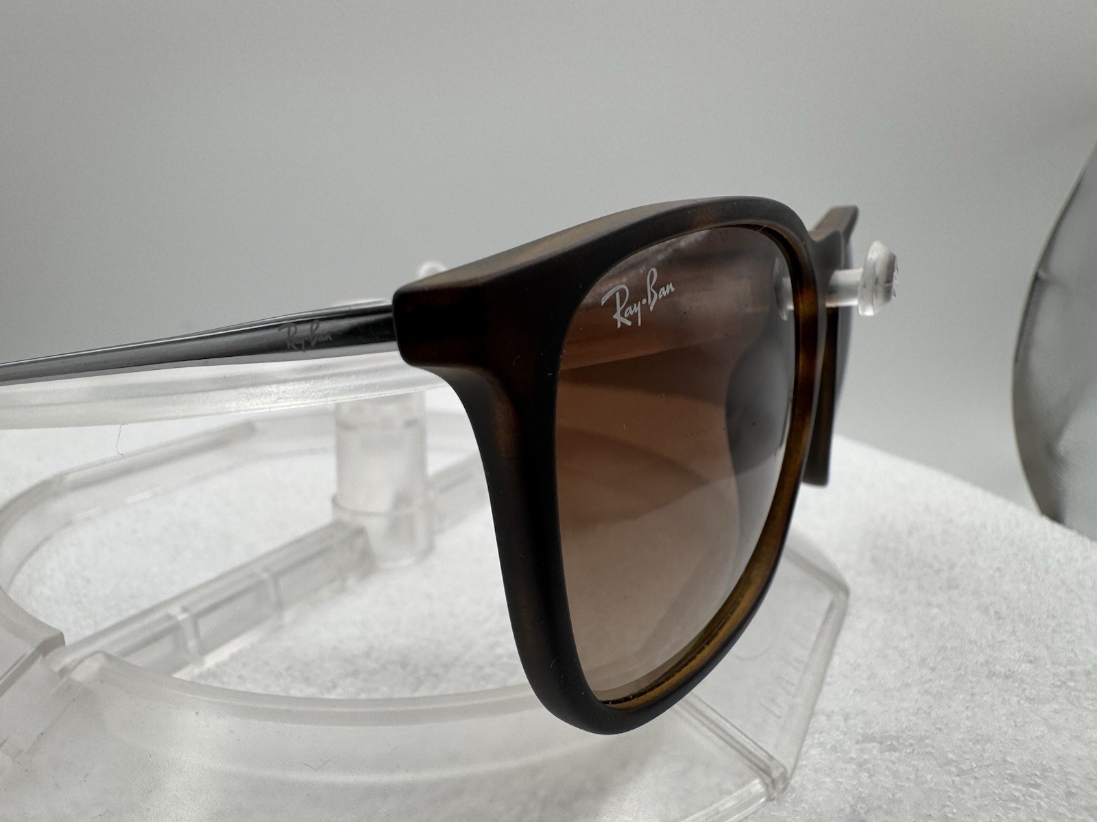 NEW Ray-Ban RB4187 856/13 CHRIS Polished Light Havana Dark Brown Sunglasses
