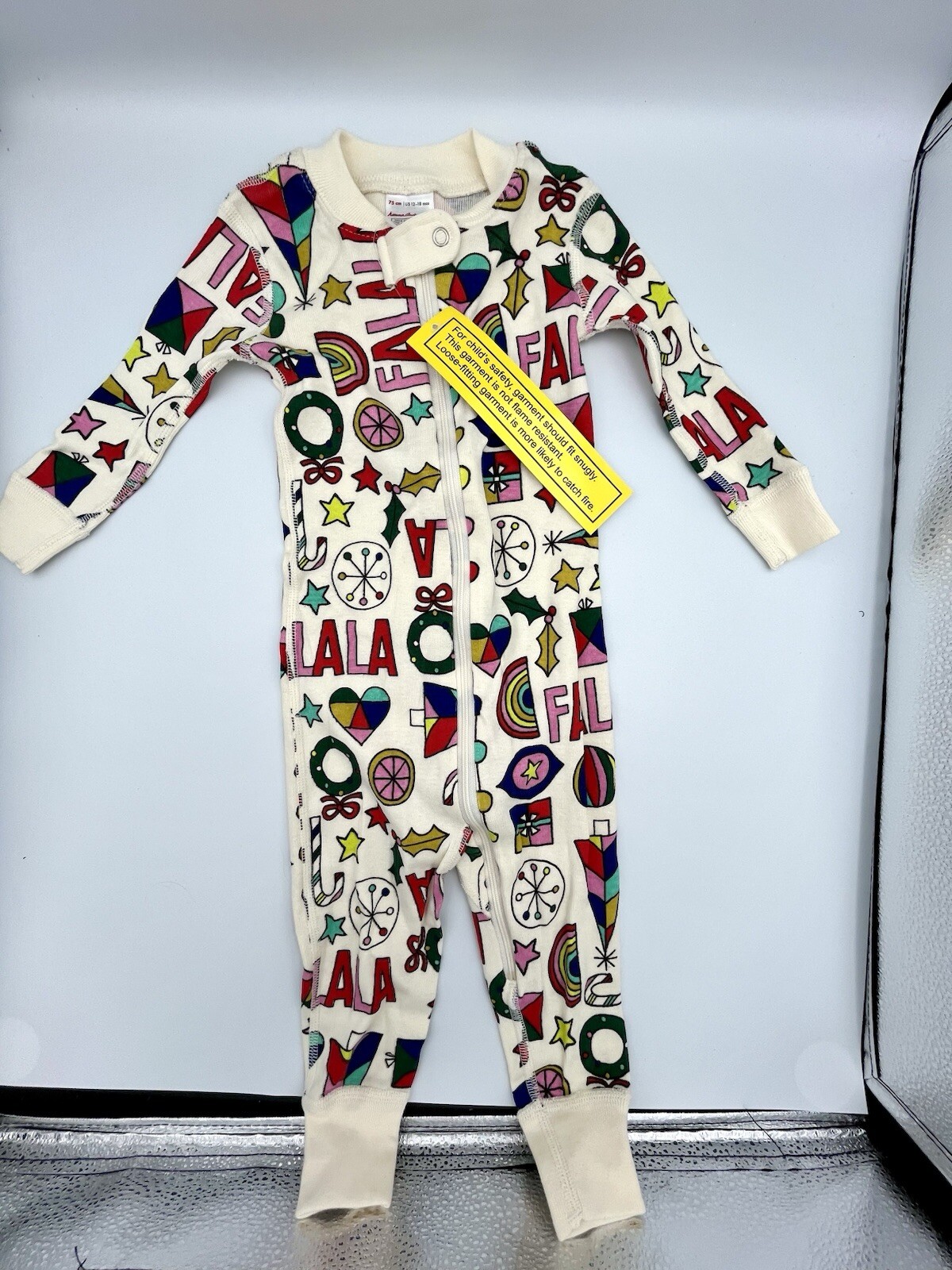 HANNA ANDERSSON FALALA CHRISTMAS PAJAMAS BABY 12-18 MO NEW SLEEPER 75 CM HOLIDAY