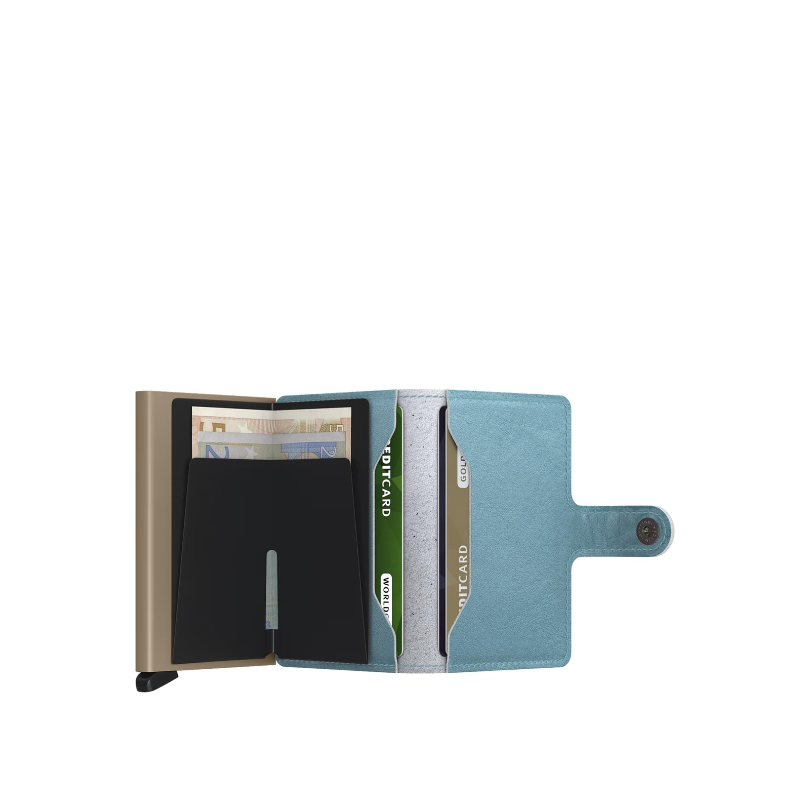 Secrid Mini Wallet Unisex – Aluminum Plastic Floral Blue