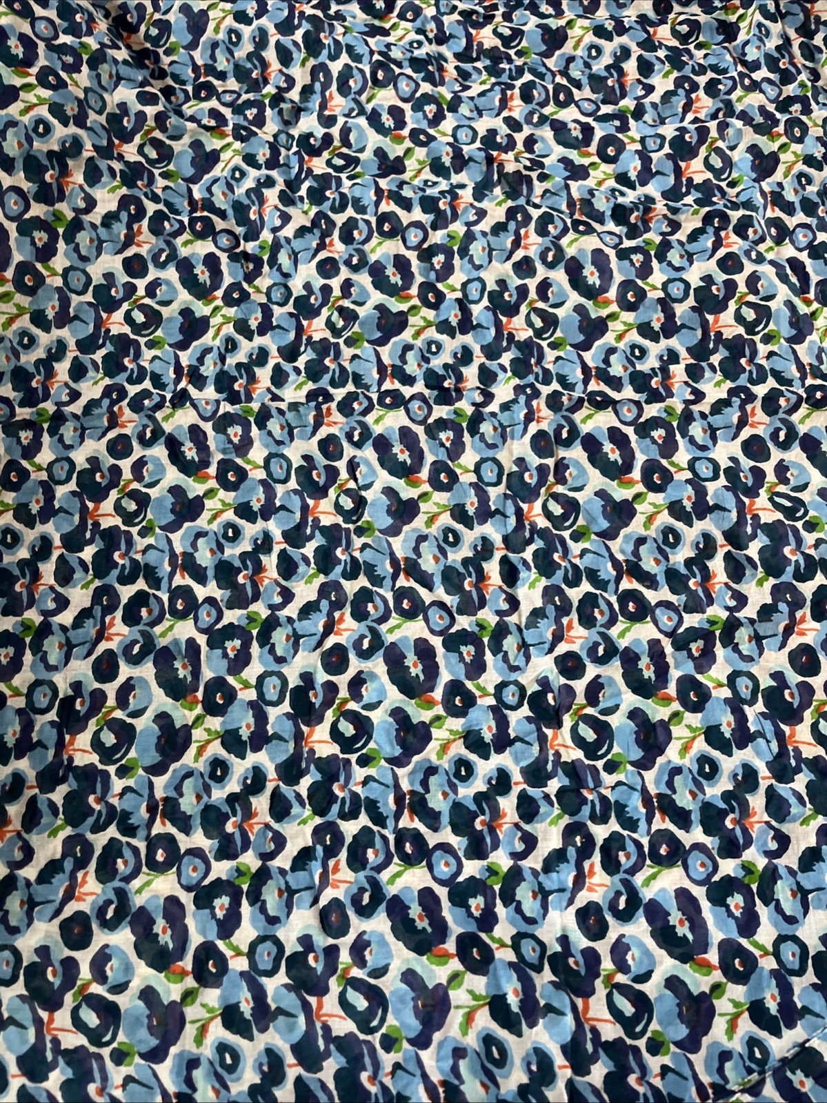 Palme Cotton Scarf Blue print NWT lightweight! 68” x42”