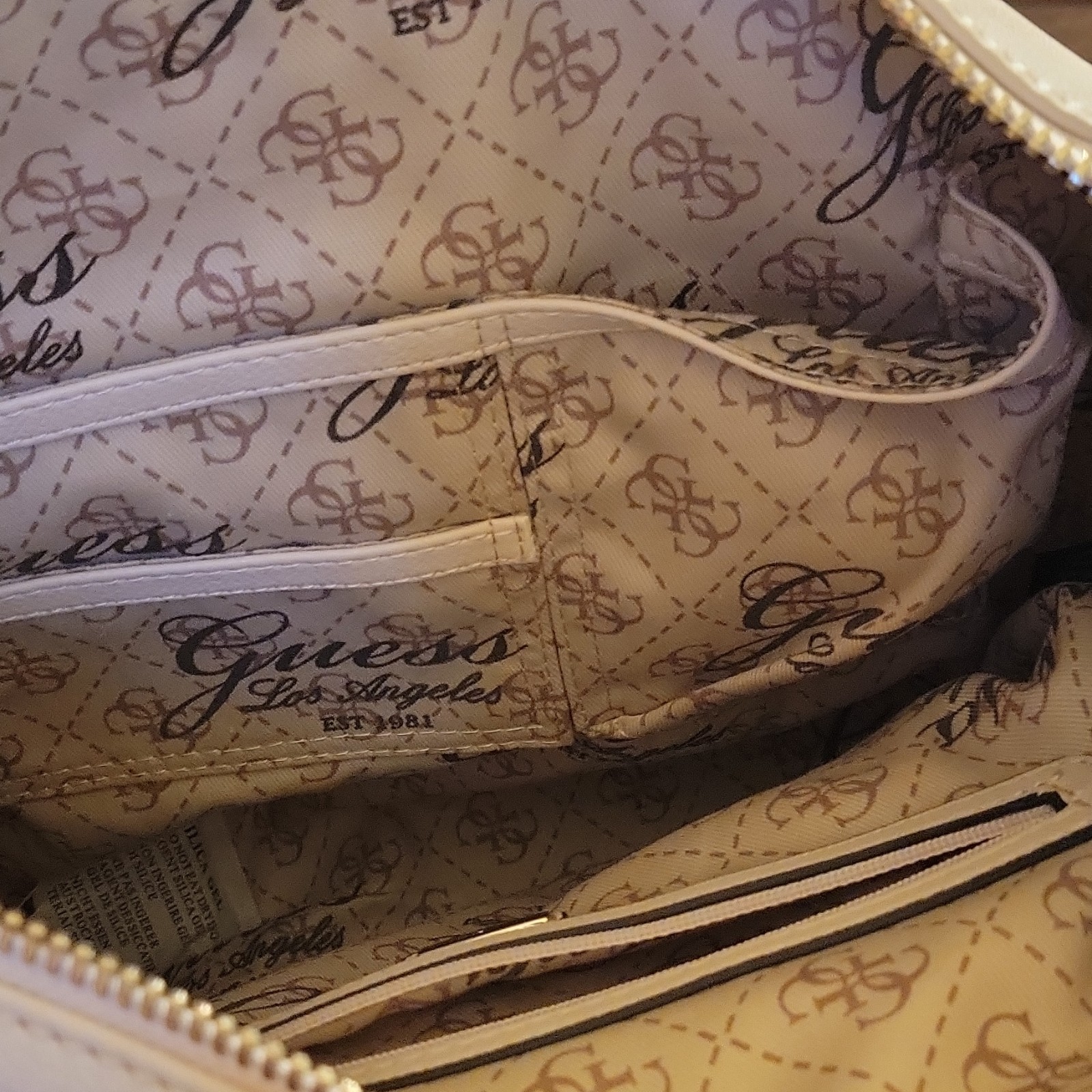 GUESS Tenley Hobo Powder Medium Shoulder Bag Zip Closure w/ Coin Purse & Charm