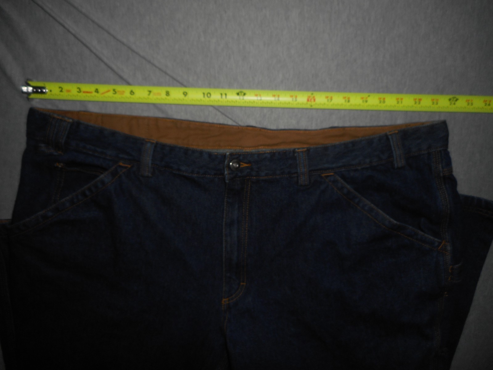 Duluth Trading Co. Relaxed Fit Carpenter Jeans Dark Blue Denim – Mens 48×30