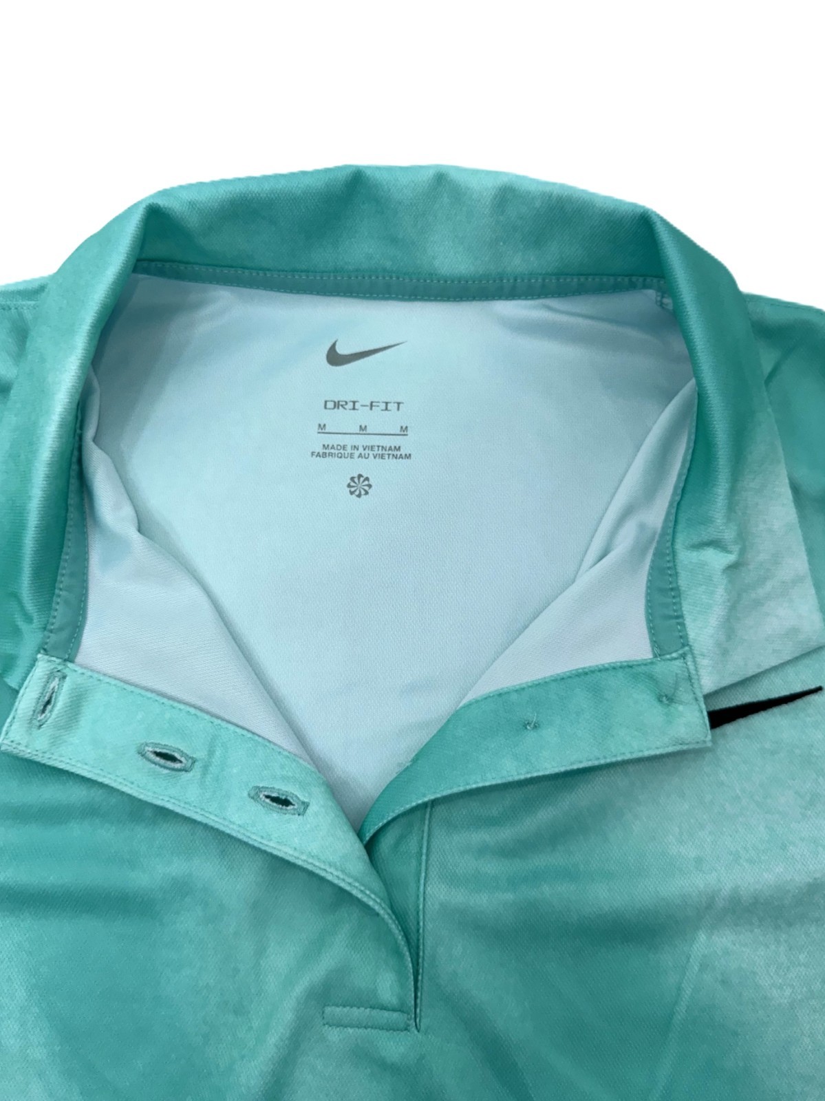 $65 Nike Women’s SS Golf Polo Shirt-FQ1798 Glacier Blue/Green Frost-Medium-New