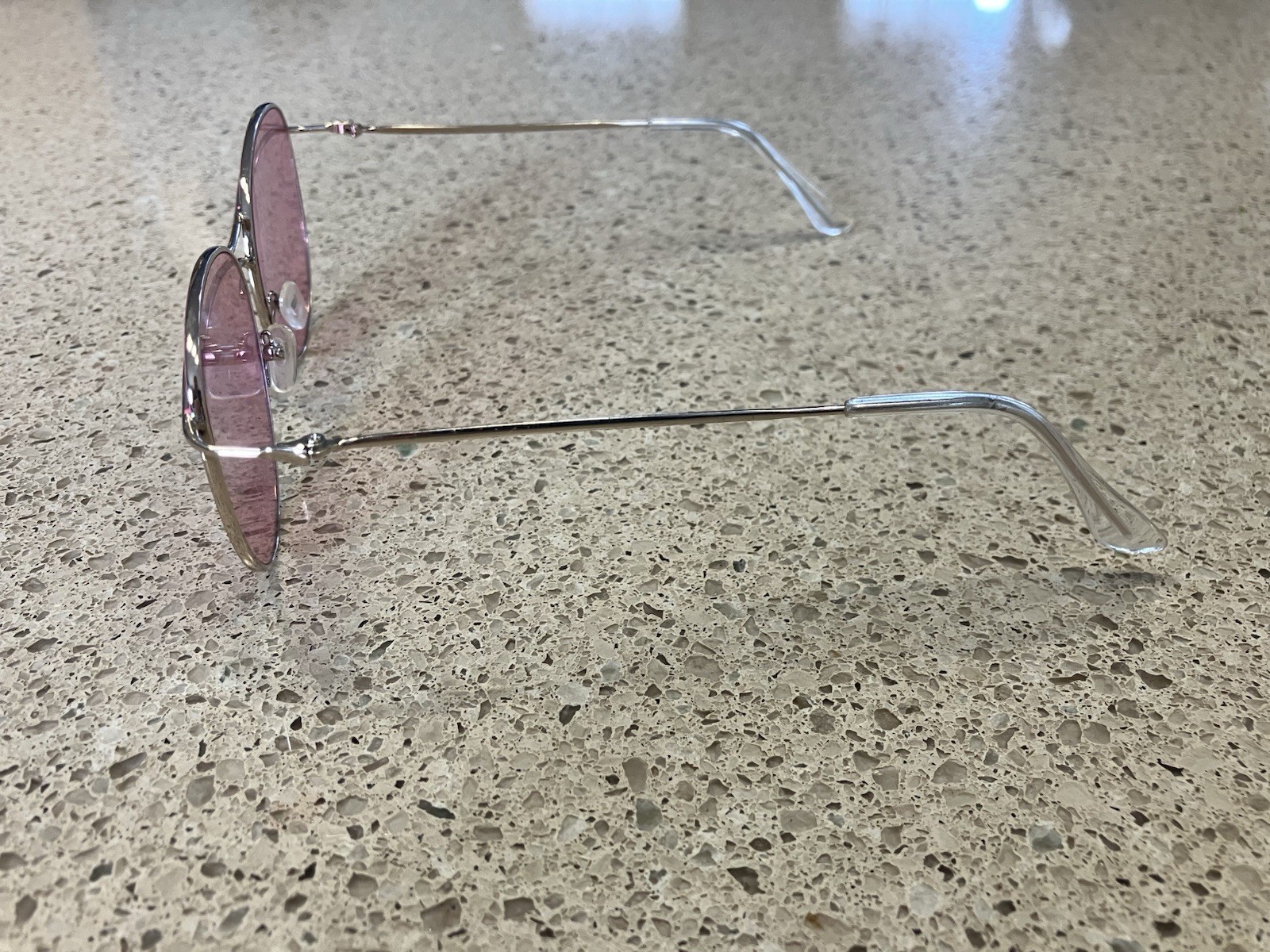 Unique Design Modern Frame Womens Silver & Pink Sunglasses