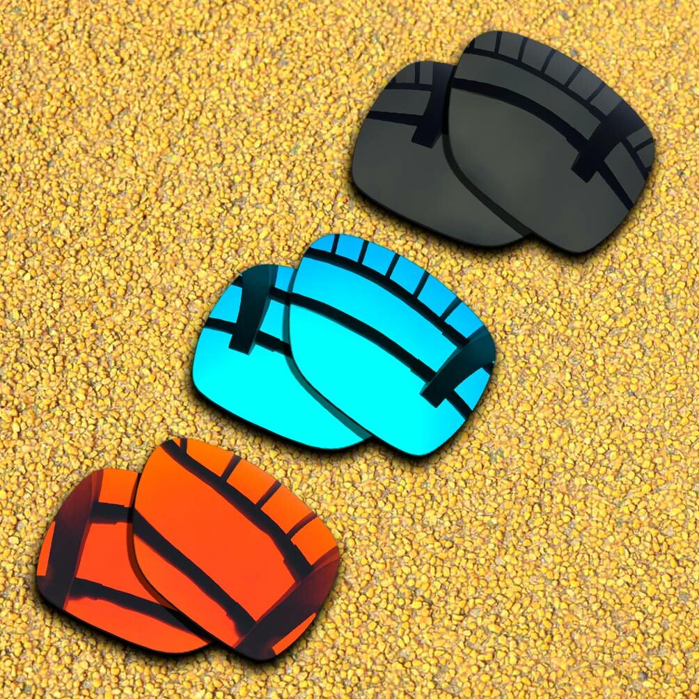3 Pairs Lenses Replacement for-SPY Optic Cyrus Polarized-Black&Ice Blue&Red