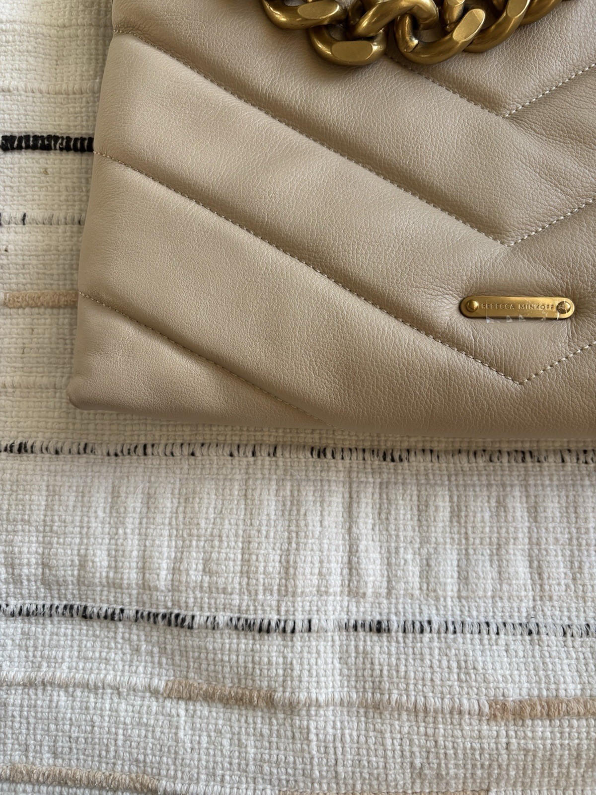 NWT Rebecca Minkoff Edie Maxi Crossbody In Sand Dune