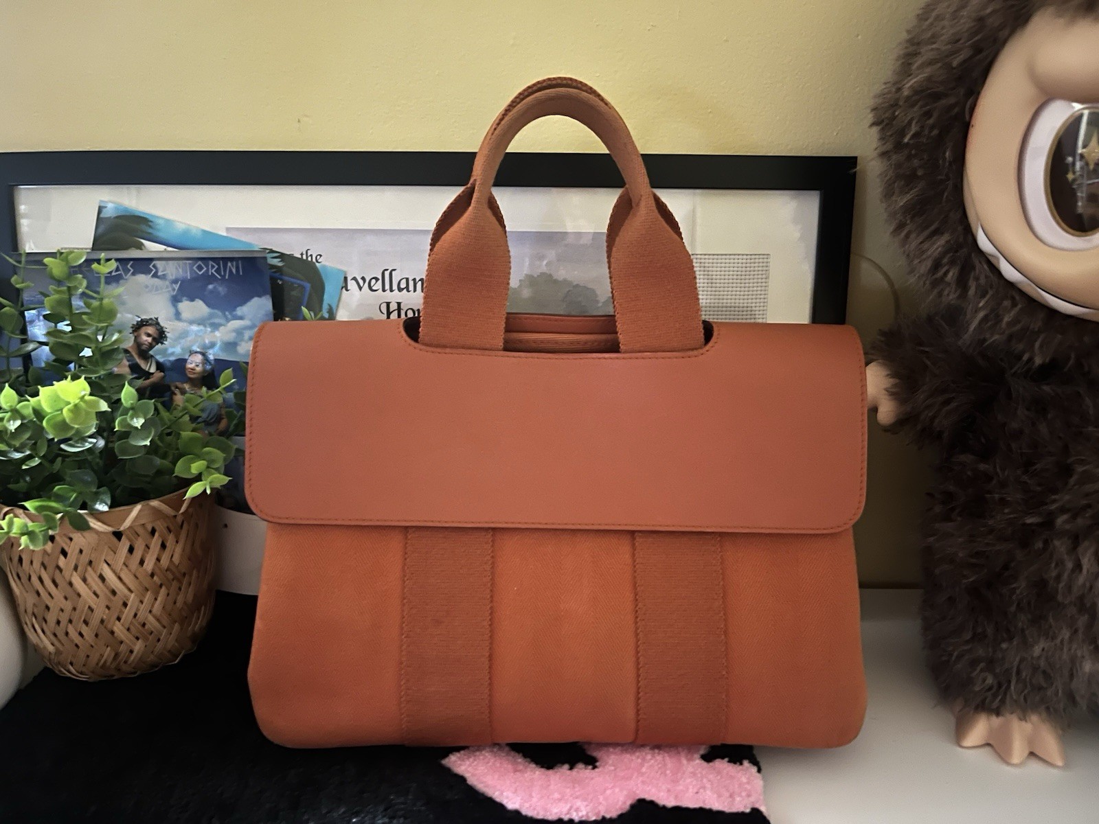 Hermes Valparaiso Bag Toile and Leather PM