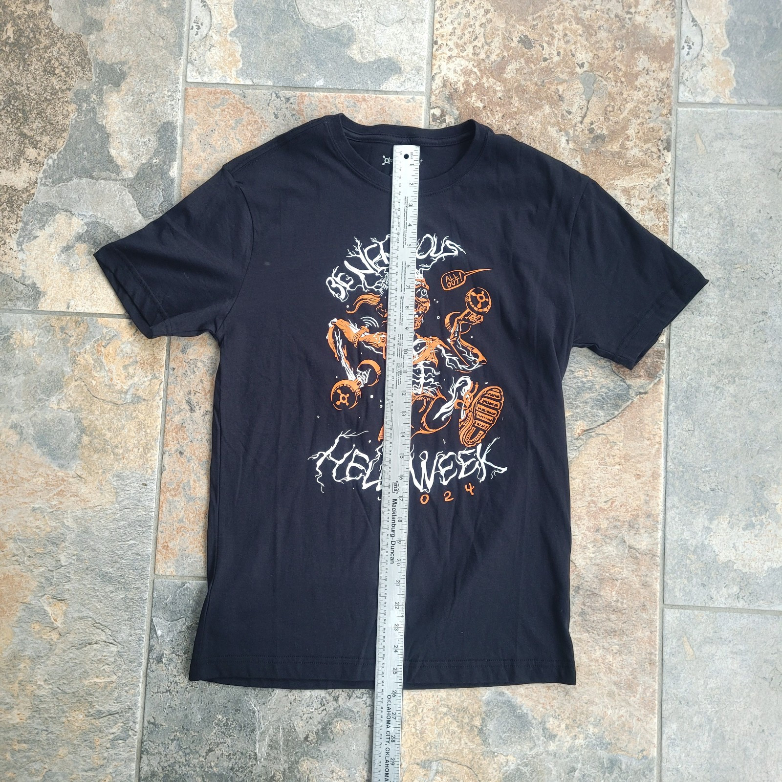 2024 Orange Theory T-shirt Hell Week Adult Size Small Black “Be Nervous” NWOT