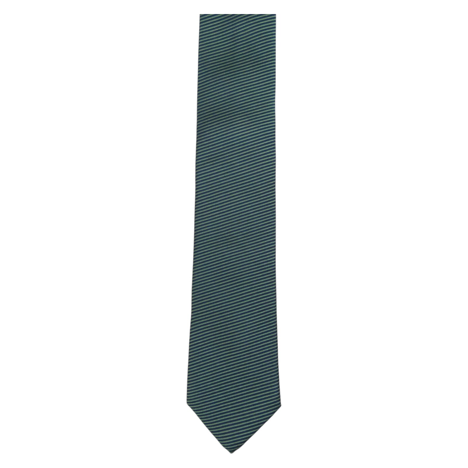 NAUTICA Mens Silk Tie Green Navy Thin Striped Woven 2.75 Slim Designer Necktie