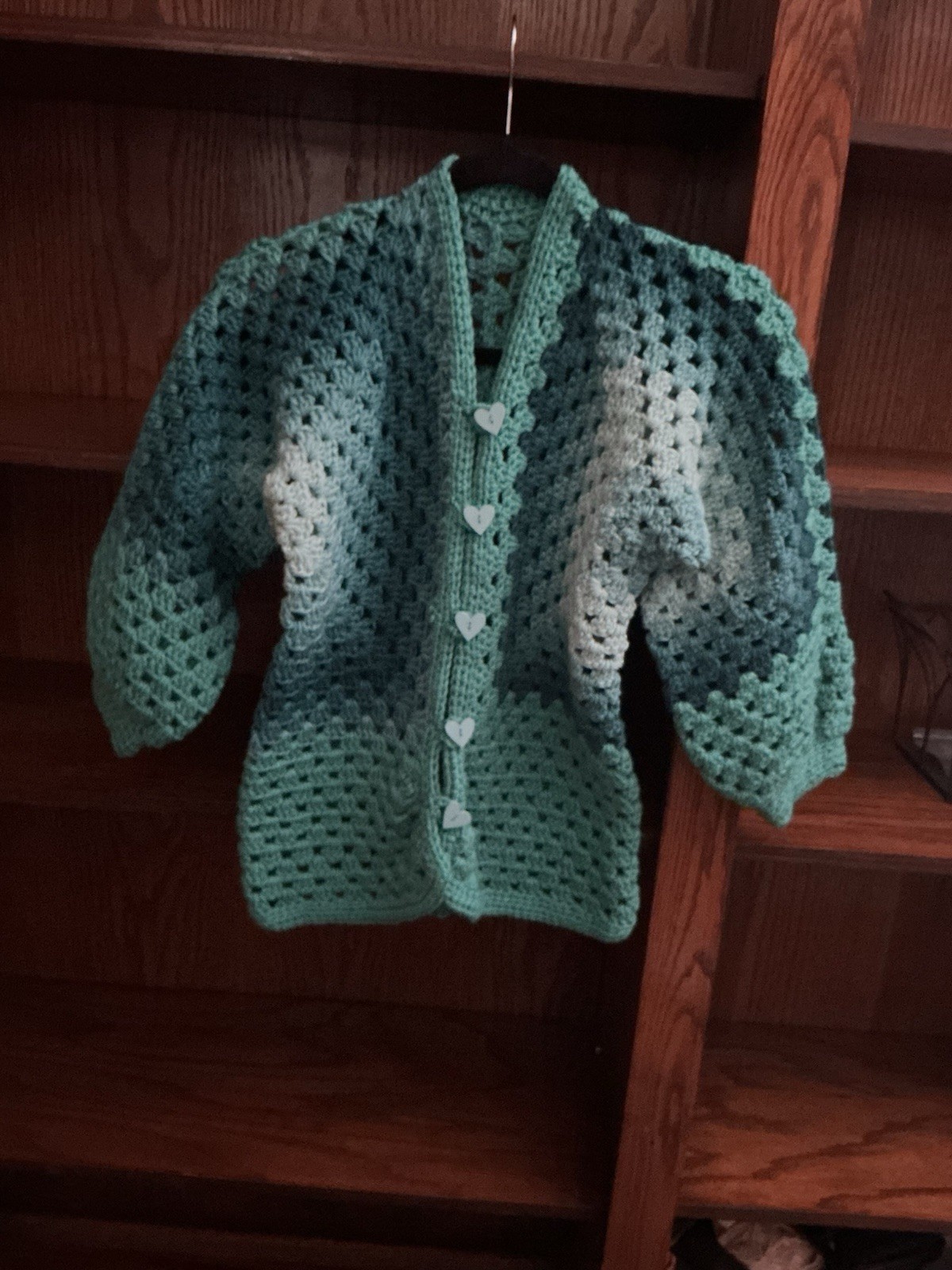 New Hand Crocheted Hexagon Cardigan S/M