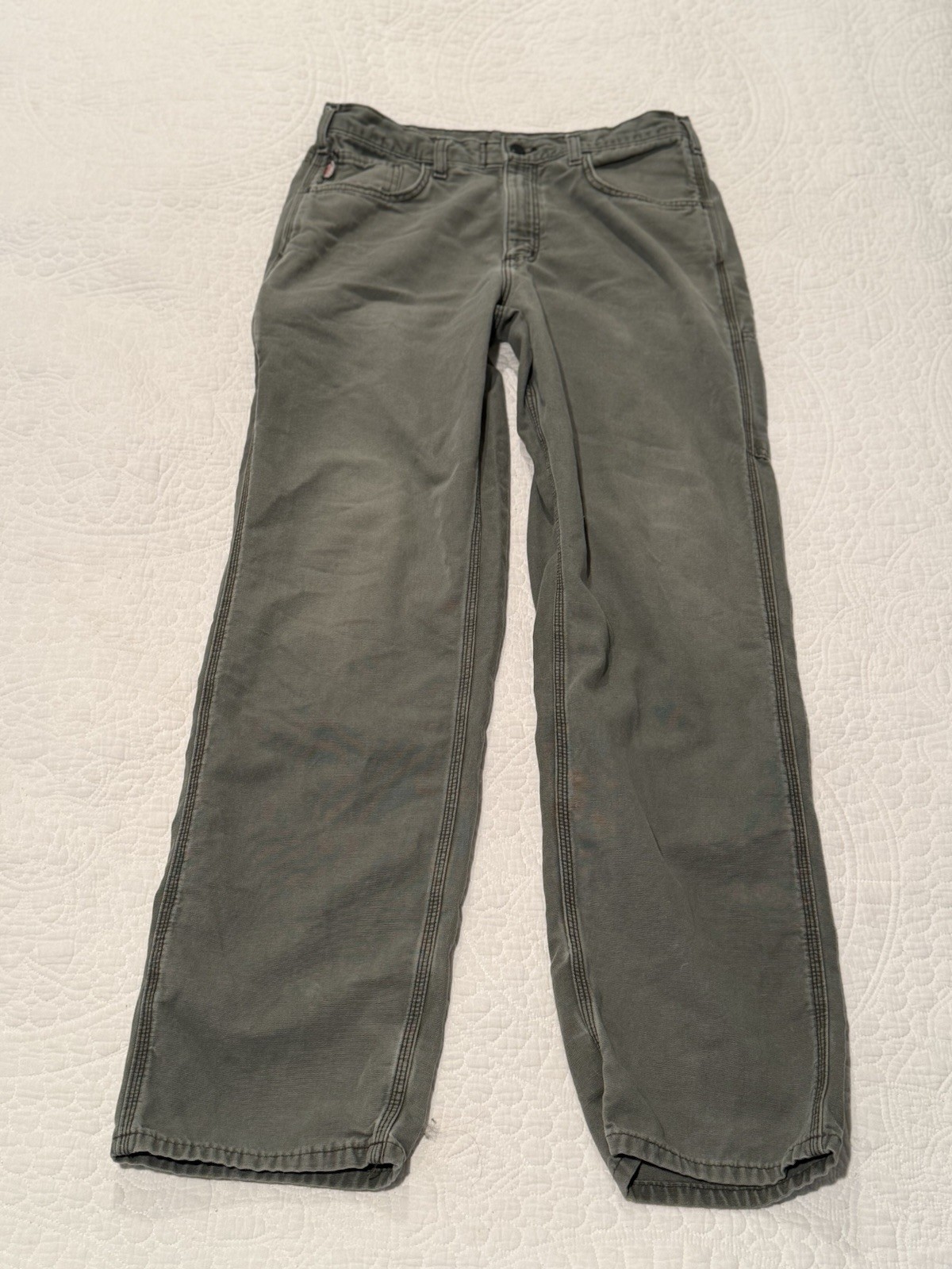 Carhartt FR Pants Mens 33×34 Green FRB159 MOS Fire Resistant Vintage Mexico