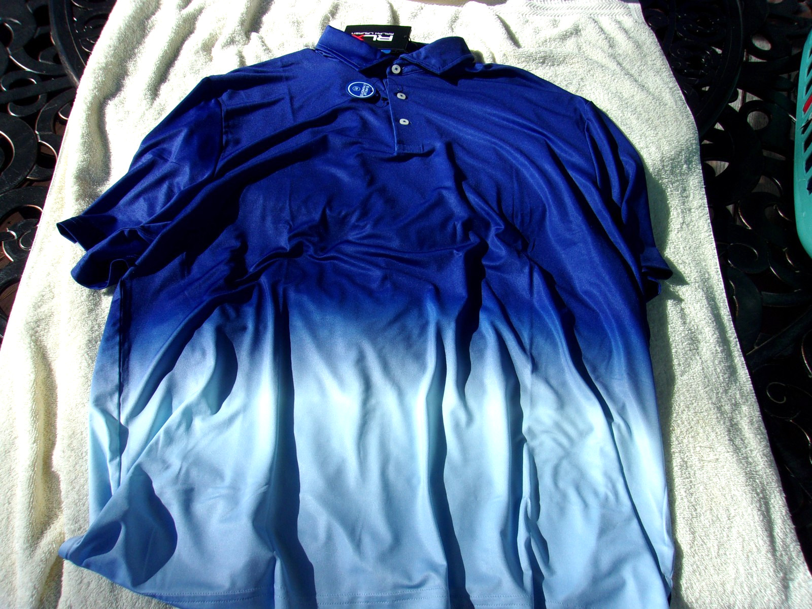 NWT Ralph Lauren RLX short sleeve golf polo, men’s M, XL, $99, shades of blue